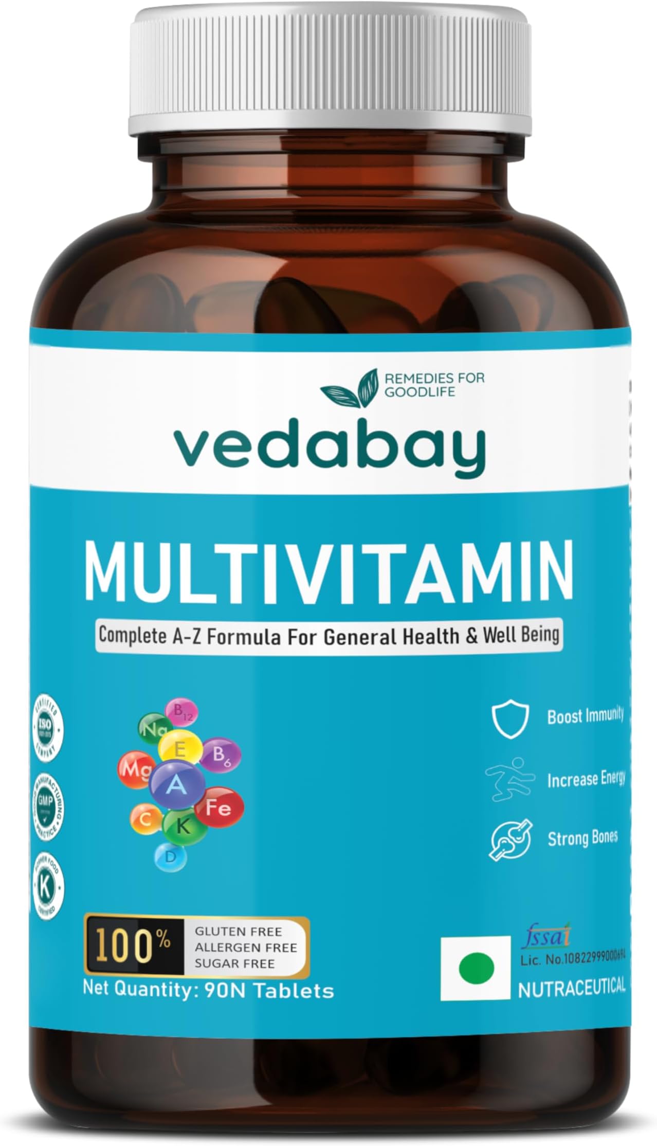 - Multivitamin for Men, 90 Multivitamin Tablets, with Vitamin A,B,C,D,E,K, Biotin, Zinc, Multimineral, Boosts Immunity, Enhance Energy & Stronger Bones