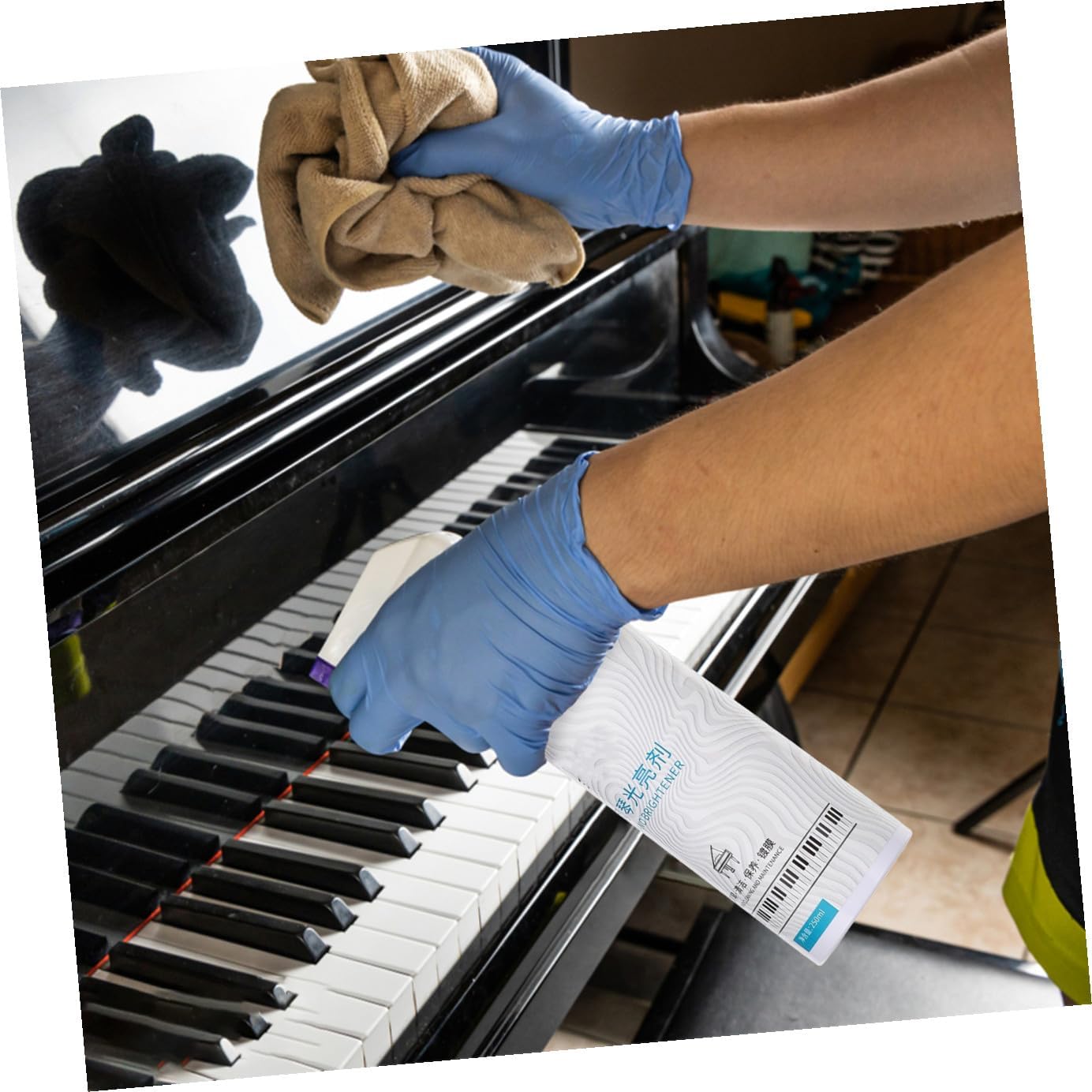 Multi-functional Piano Care Set Cleaner Polishing Wax Cleaning Cloth Spray for Gloss Matte Finishes