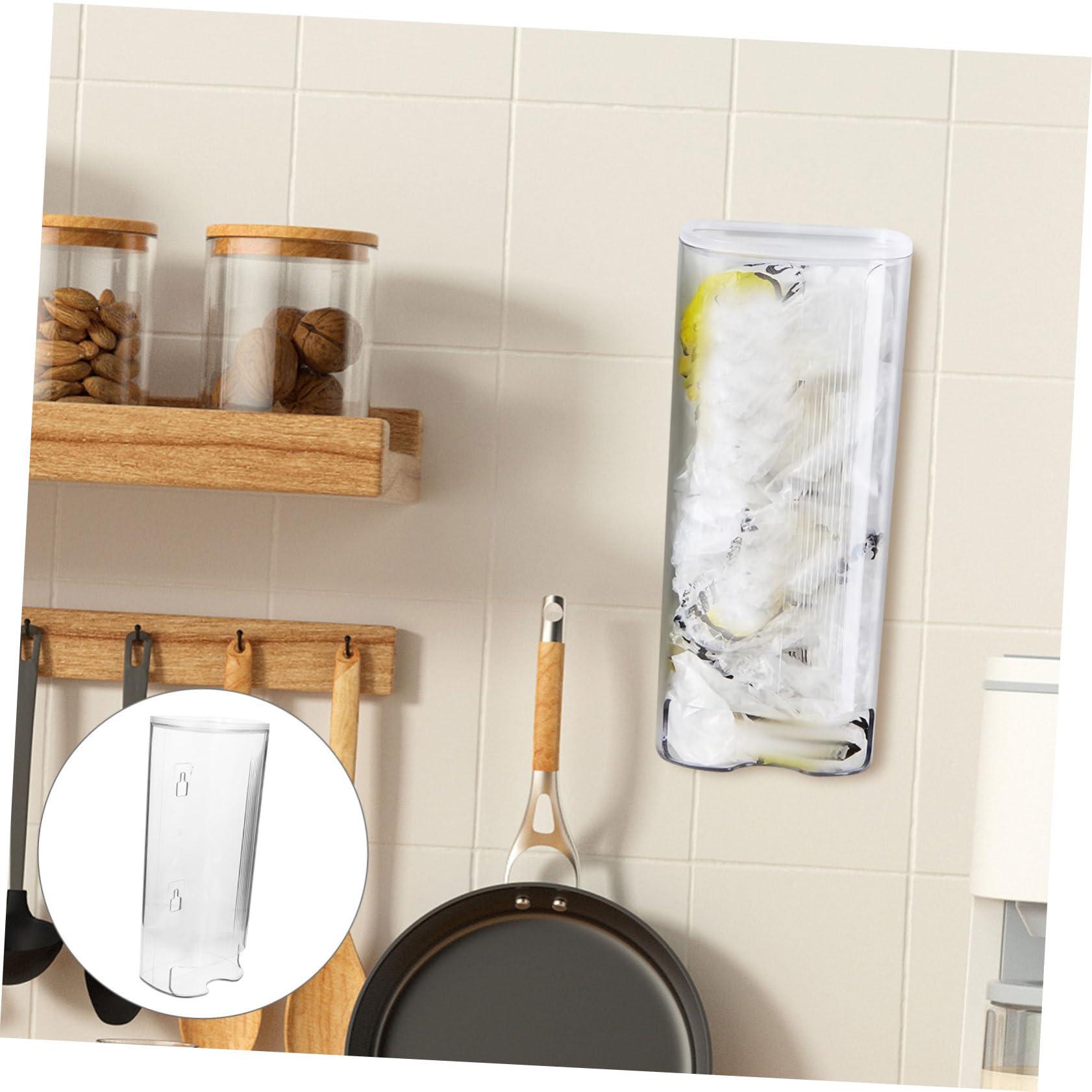 SHOWERORO 3kawałki Organizer Do Toretbek Ścianę Przezroczysty Dozownik Do Przechowywania Worków Śmieci Pojemnik Torby Łatwy Użyciu Uchwyt Przechowywania Worków Plastikowych Kuchnia
