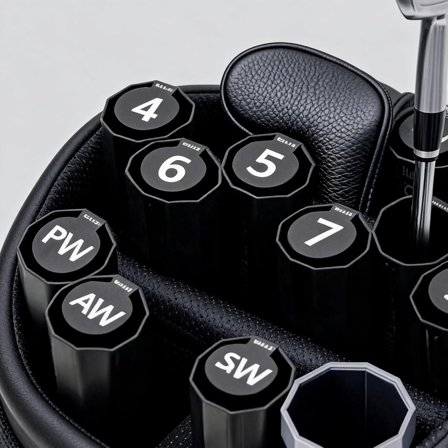 14-Pack Black Plastic Golf Club Storage Tube - Comes with a Numbered Label, Each Club is Clearly identifiable