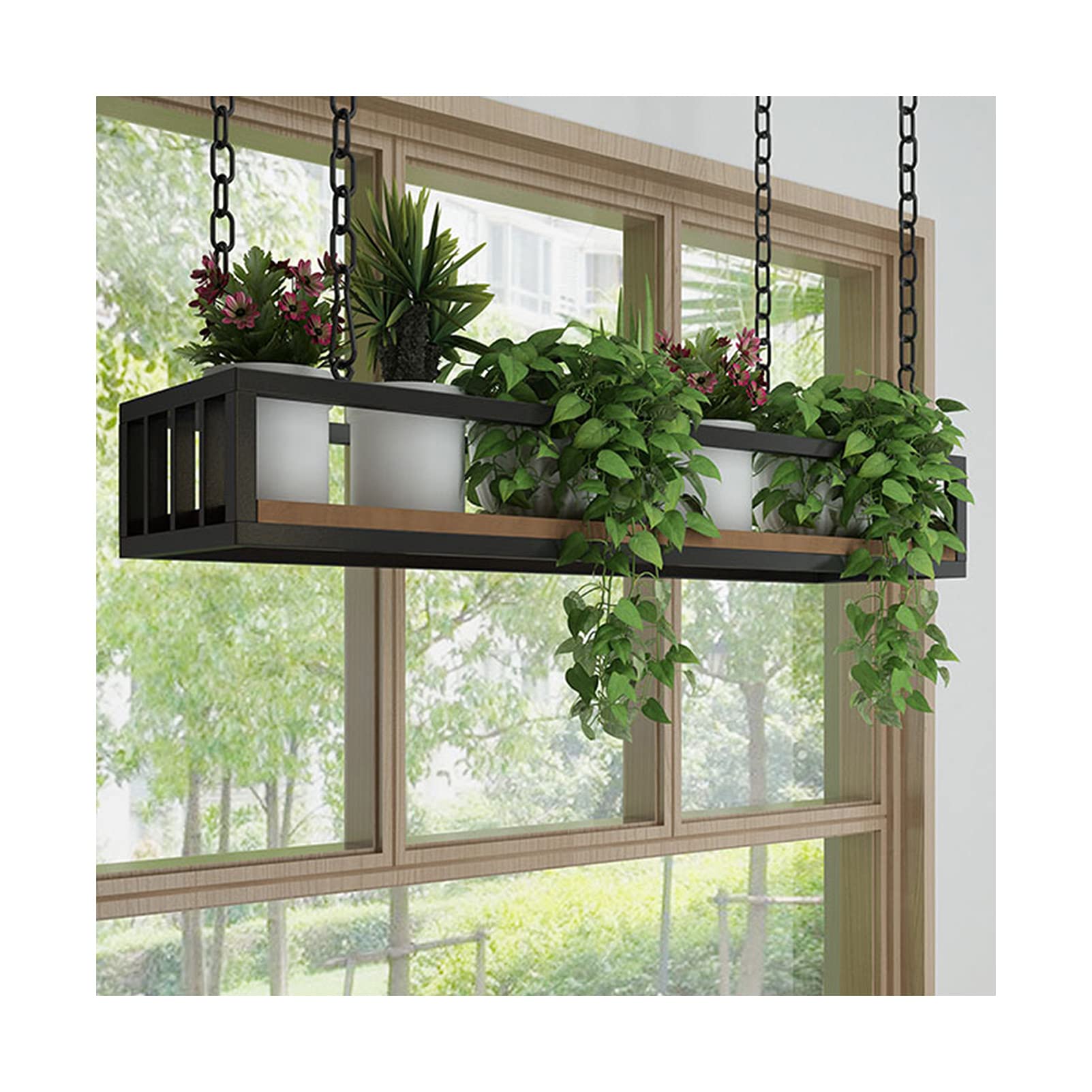 Support de rangement suspendu en fer pour créer un jardin suspendu de salon