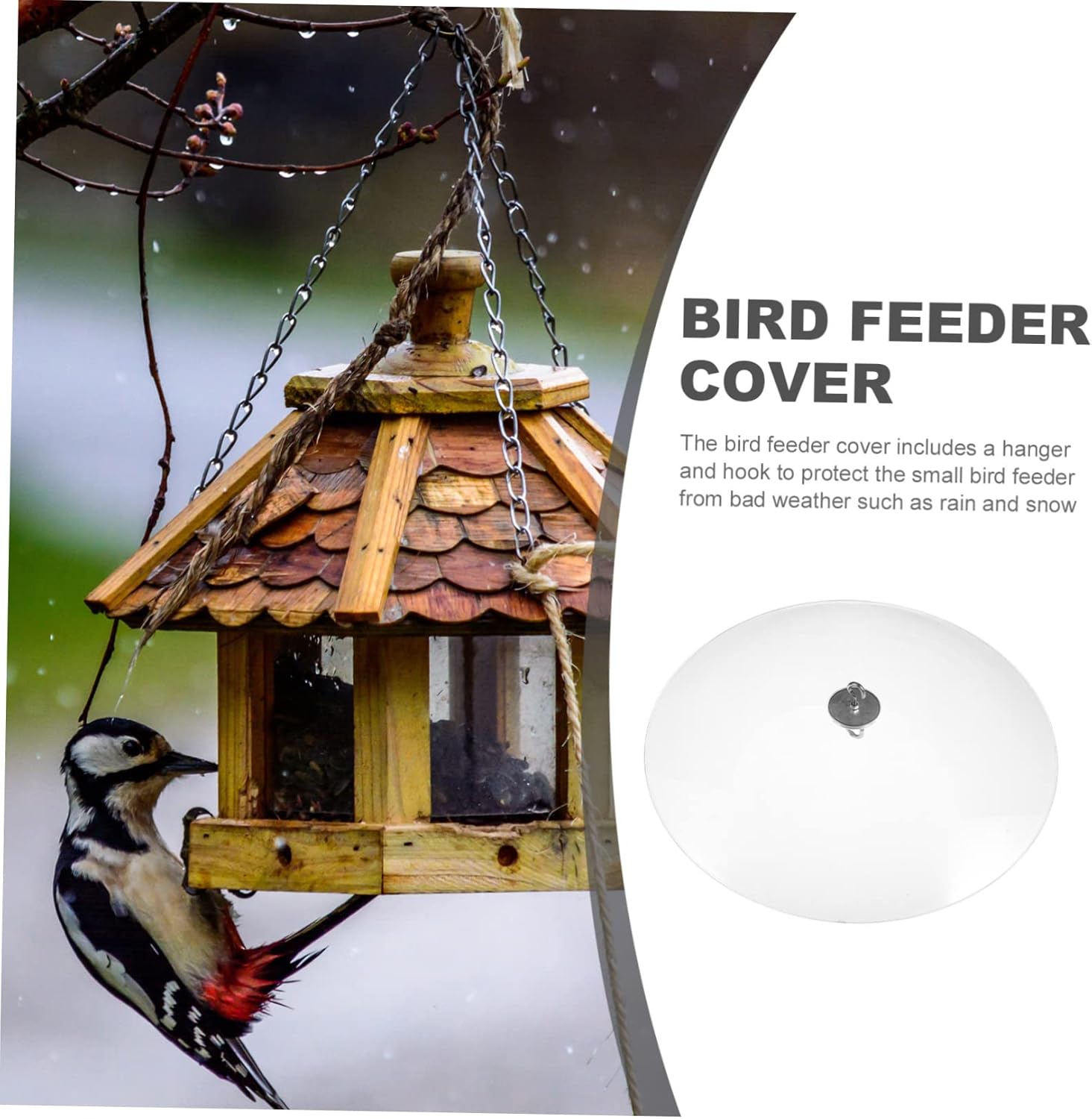 Sosoport 2pcs Bird Feeder Dome Cover Weatherproof Protector for Outdoor Feeding Easy to Install Squirrel Baffle for Garden and Patio Use