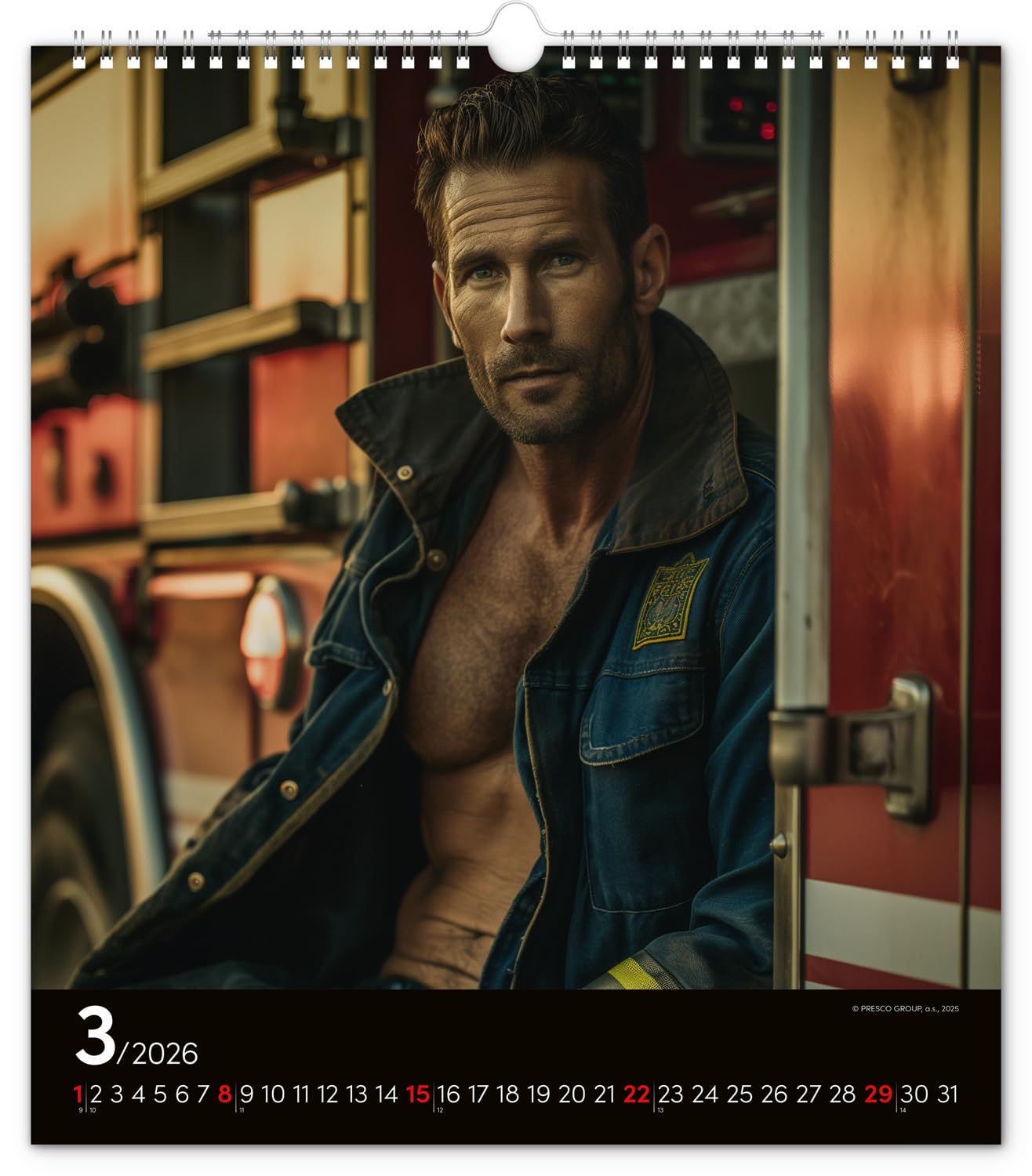Dreamy Firefighters 2026, Feuerwehr Männer Erotik Kalender, Sexy Kalender XXX Erotiek Wandkalender 30 x 34 cm