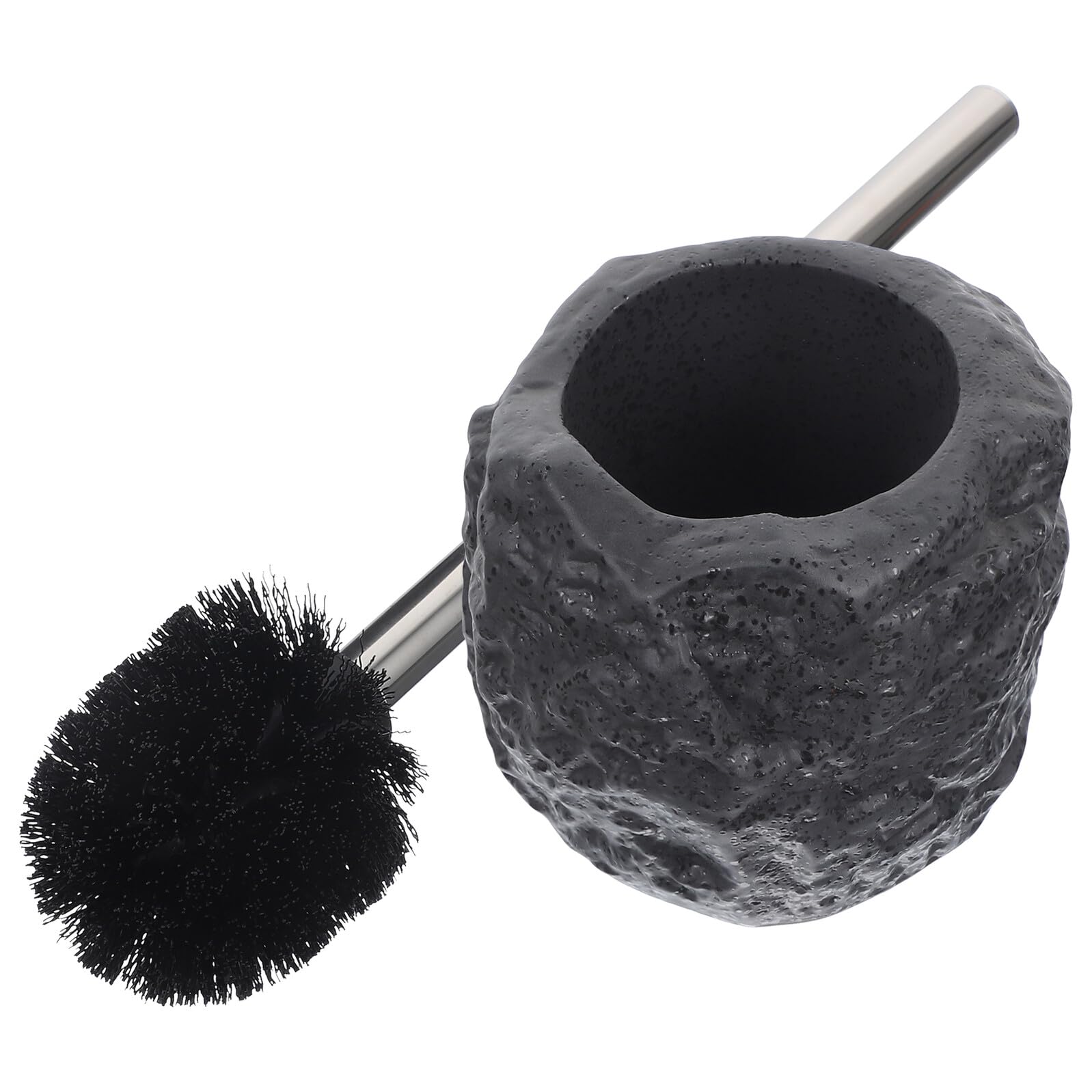VALICLUD Escobilla para Limpieza de Baño Soporte de Cerámica y Mango de Acero Inoxidable, Accesorio Duradero y Práctico para Oficina y Centro Comercial Color Aleatorio