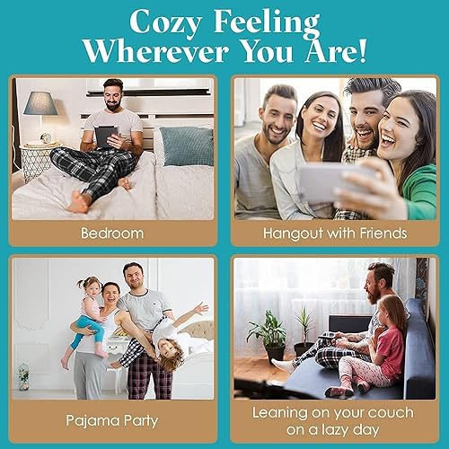 Miniatura 6 de Active Club - Pantalones de pijama para hombre, pantalones de descanso de microvellón con bolsillos, de 100% poliéster