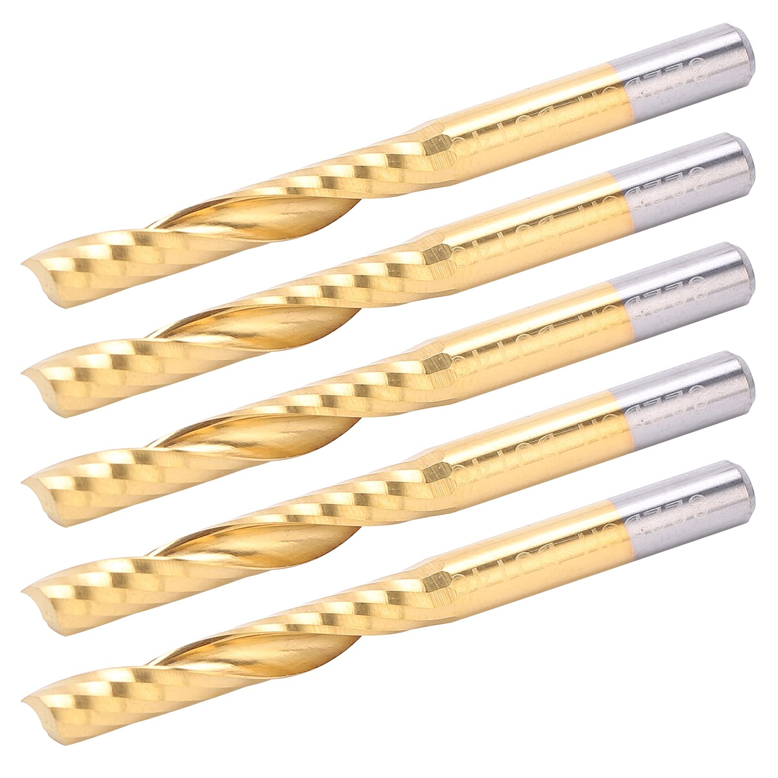 Frez Spiralny, 5 szt. Frez CNC Bit 4 X 25 X 45 Mm Trwały Frez Palcowy Frez, do Cięcia Aluminium