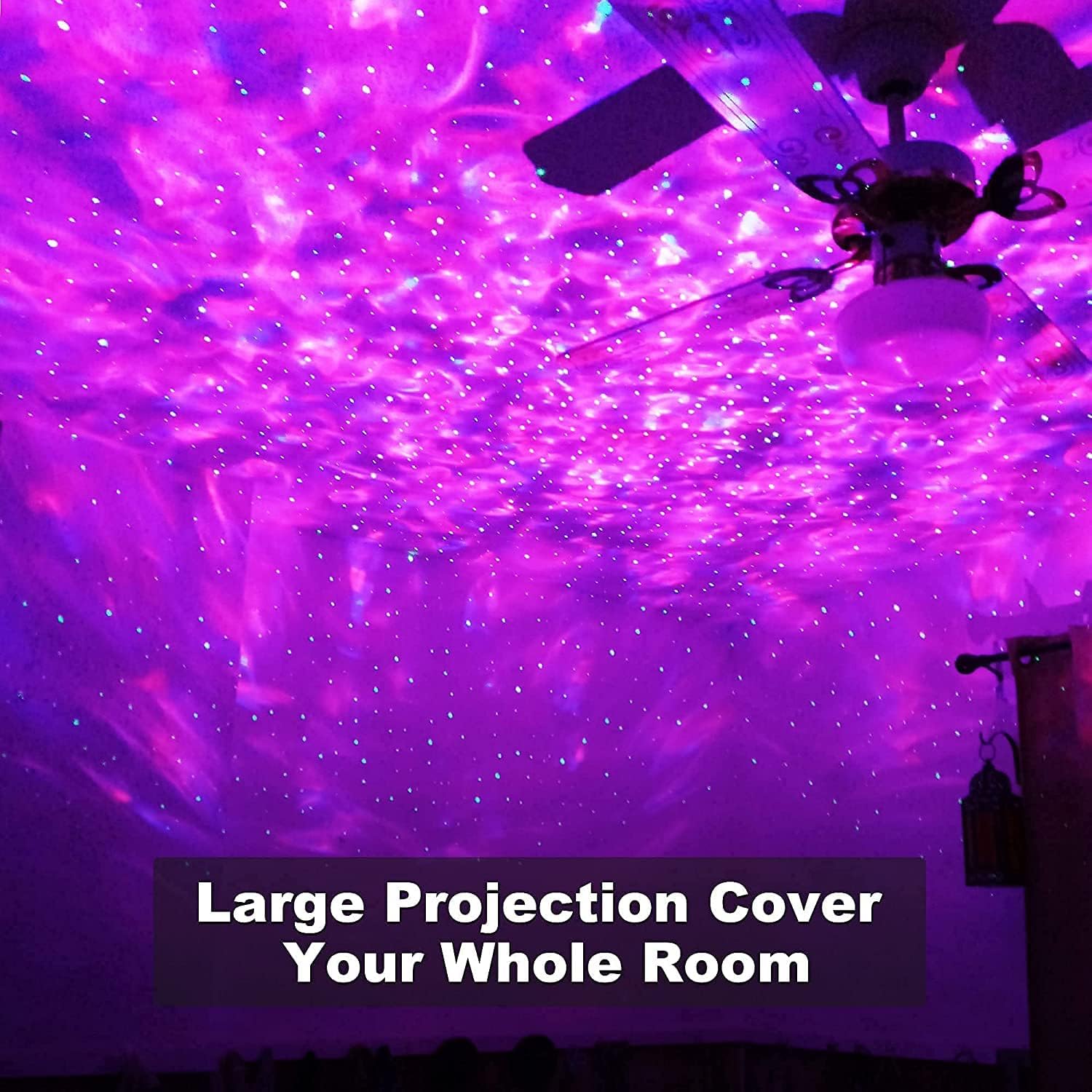 Elec3 Galaxy Projector for Bedroom, Ocean Light Projector with Bluetooth Speaker and RC Water Wave Lamp Northern Night Light Ocean Themed Decor Ambient Lights for Kids Adult Bedroom/Game Room Decor