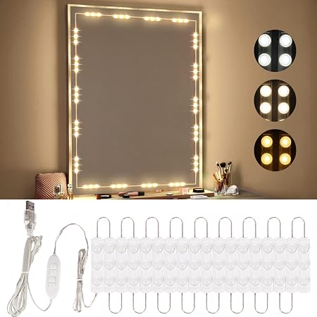 Silikang LED Mirror Lights - 10ft Dimmable Vanity Strip Lights With Touch Control For Makeup & Bathroom (Mirror Not Included)