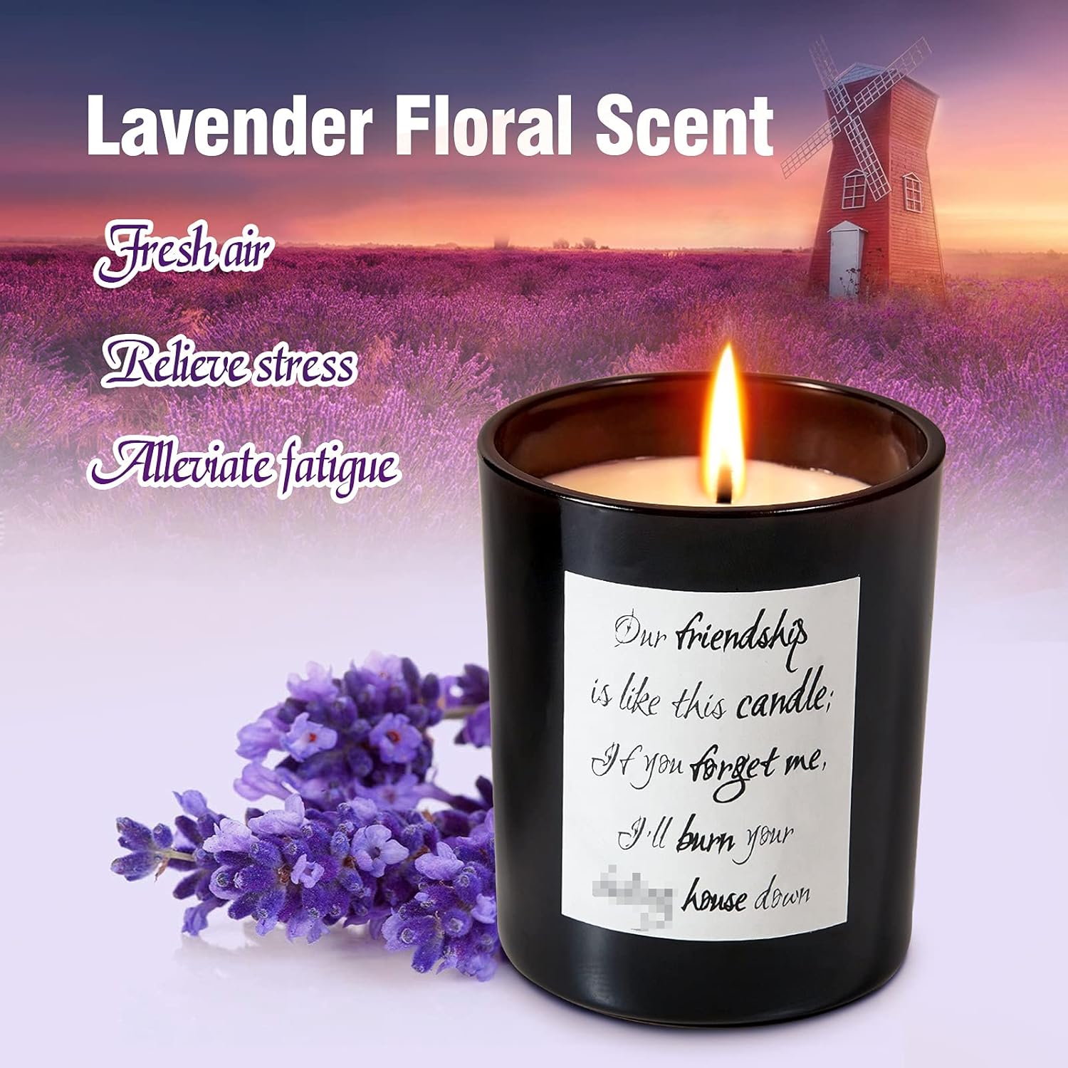 NOWWISH Birthday Gifts for Women - Happy Birthday Candles - Long Lasting Natural Soy Lavender Scented Candles,Candles Gifts for Her,Best Friends, Wife, Mom : Home & Kitchen