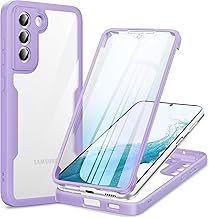 Phoona 360 degrés Coque pour Samsung Galaxy S22 5G avec Transparent Protection d'écran, Silicone Antichoc écran Coque, Anti-Rayures Intégrale Étui Housse pour Samsung S22, Violet