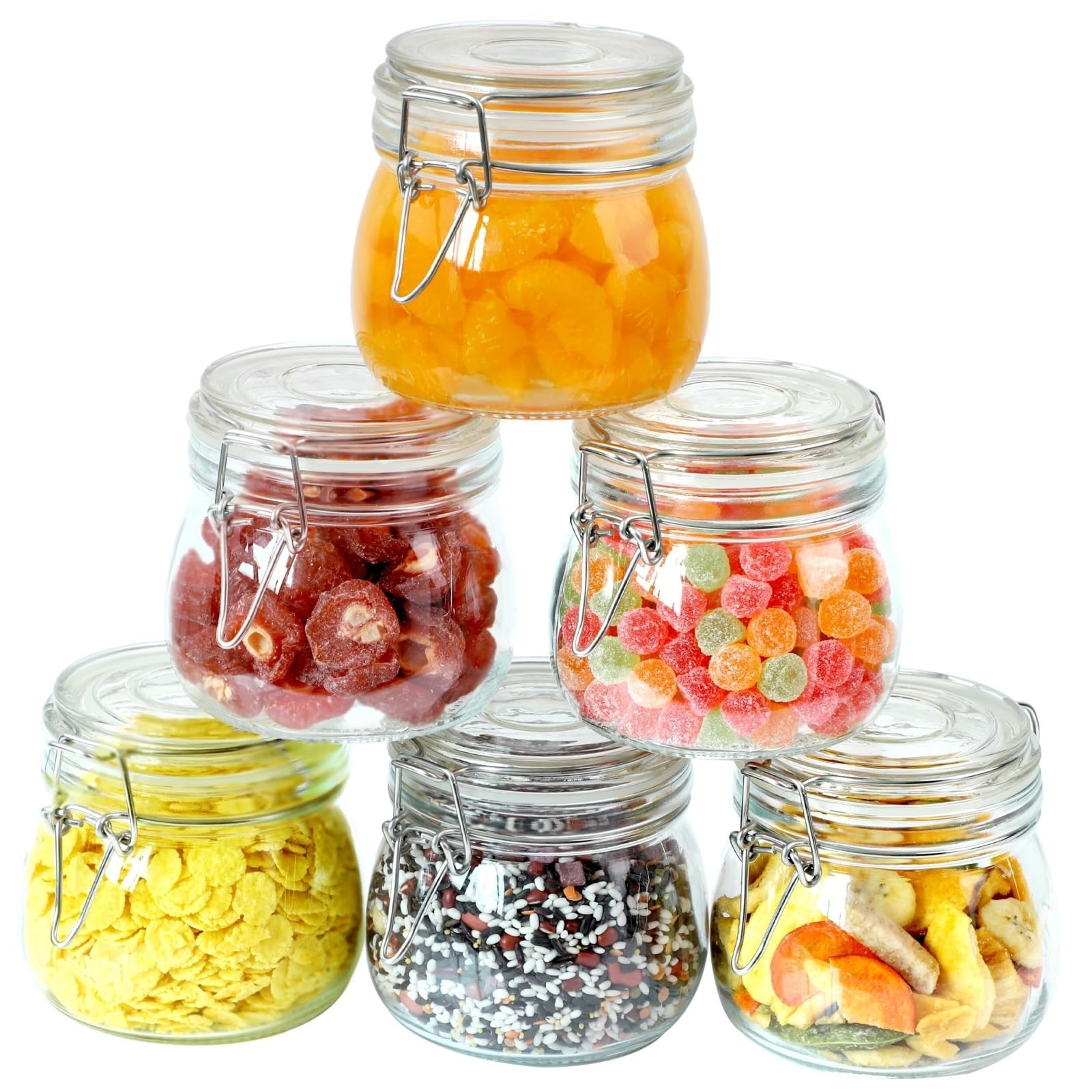 Vorratsgläser mit Deckel Set Mit 6 Vorratsgläsern Aus Glas Luftdichten Deckeln for Zu Hause Aufbewahrungsgläser Küche
