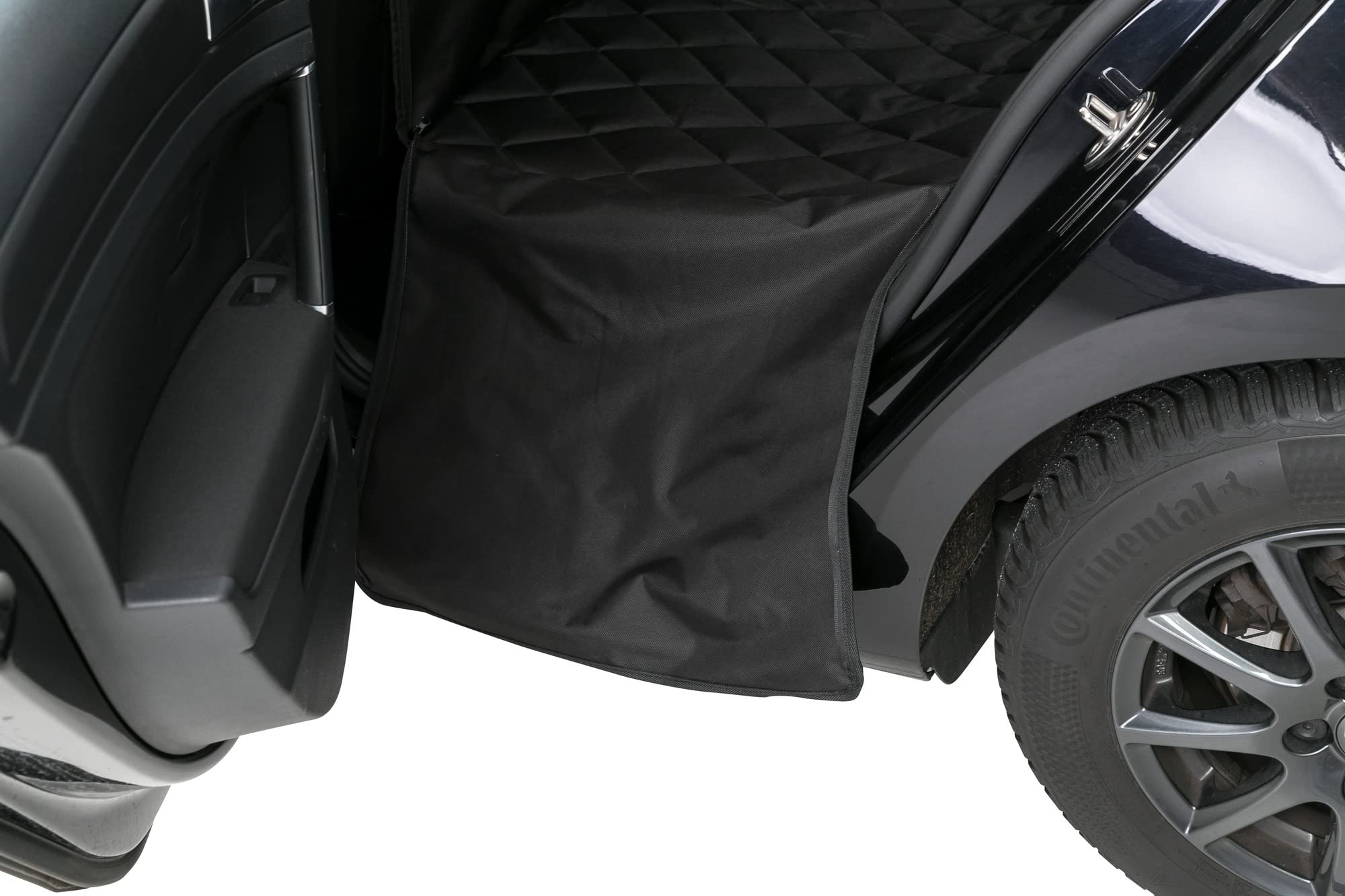 Trixie Funda Protectora Asientos Coche con Partes Laterales, Divisible, Negro, 1,55 × 1,30 m