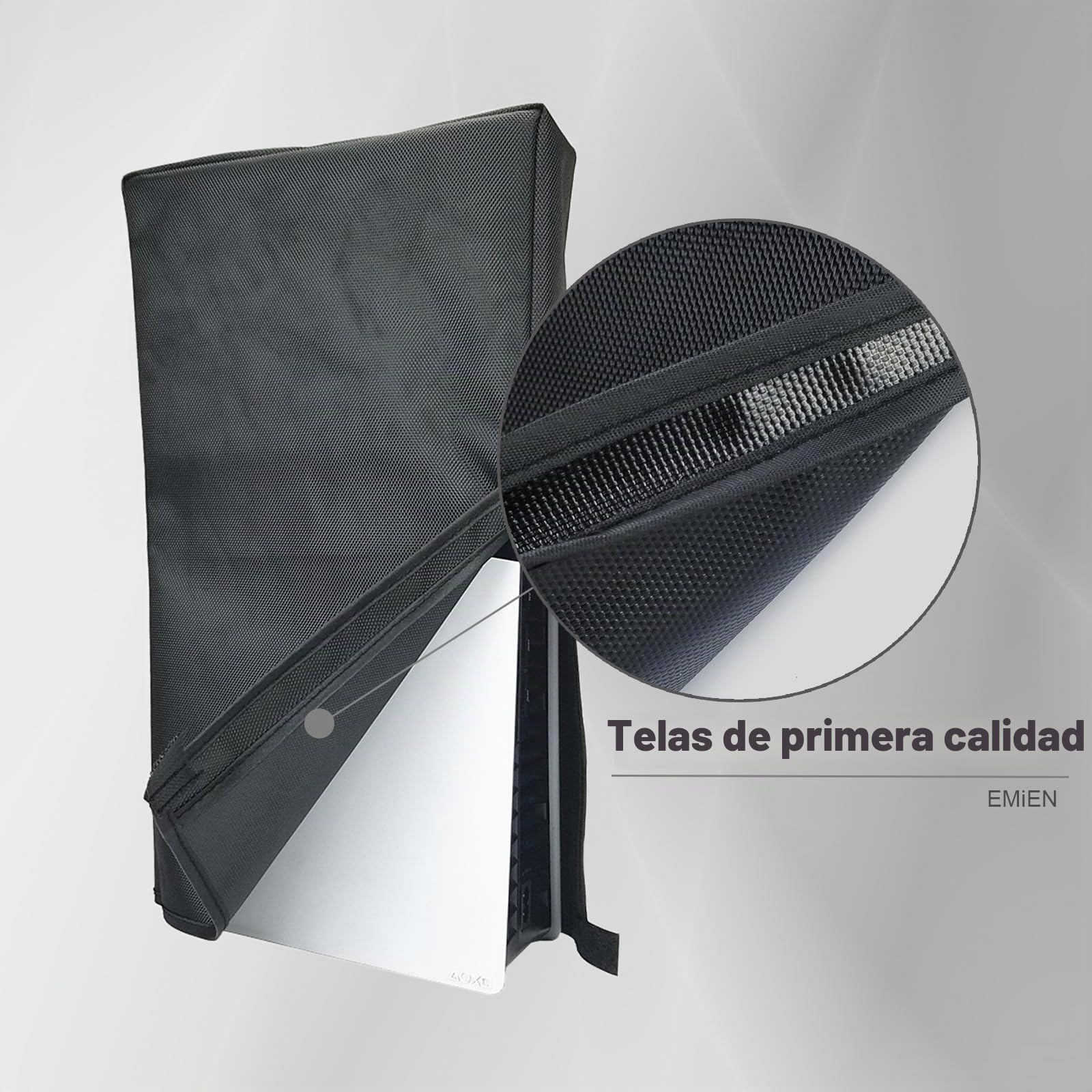 Cubierta antipolvo para consola PS5 Pro, tela Oxford, antiarañazos, impermeable, con puerto de cable trasero para Sony PlayStation 5 digital, versión de disco y versión de disco (negro)
