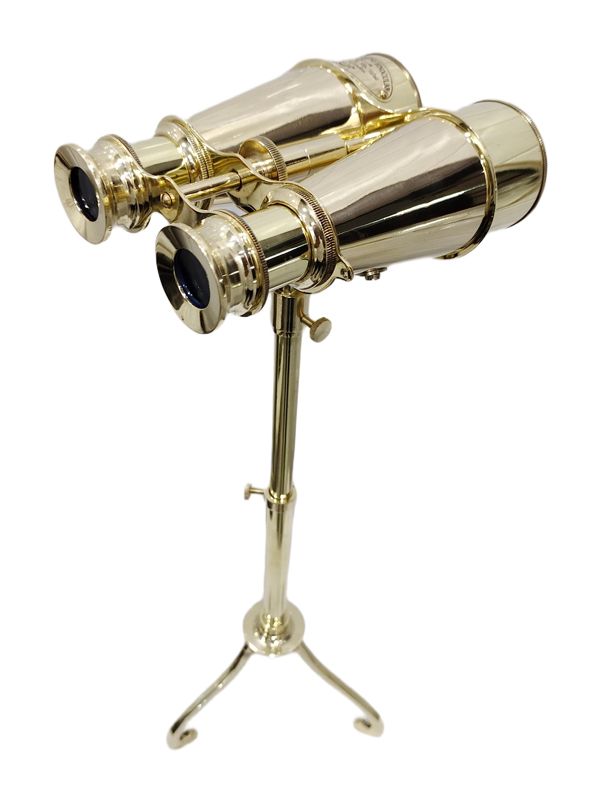 Fully Shiny Finish Brass Binocular Nautical Table Spyglass Maritime Decorative Adjatable Tripod Stand Beautifull Designer Home Decor Home & Office