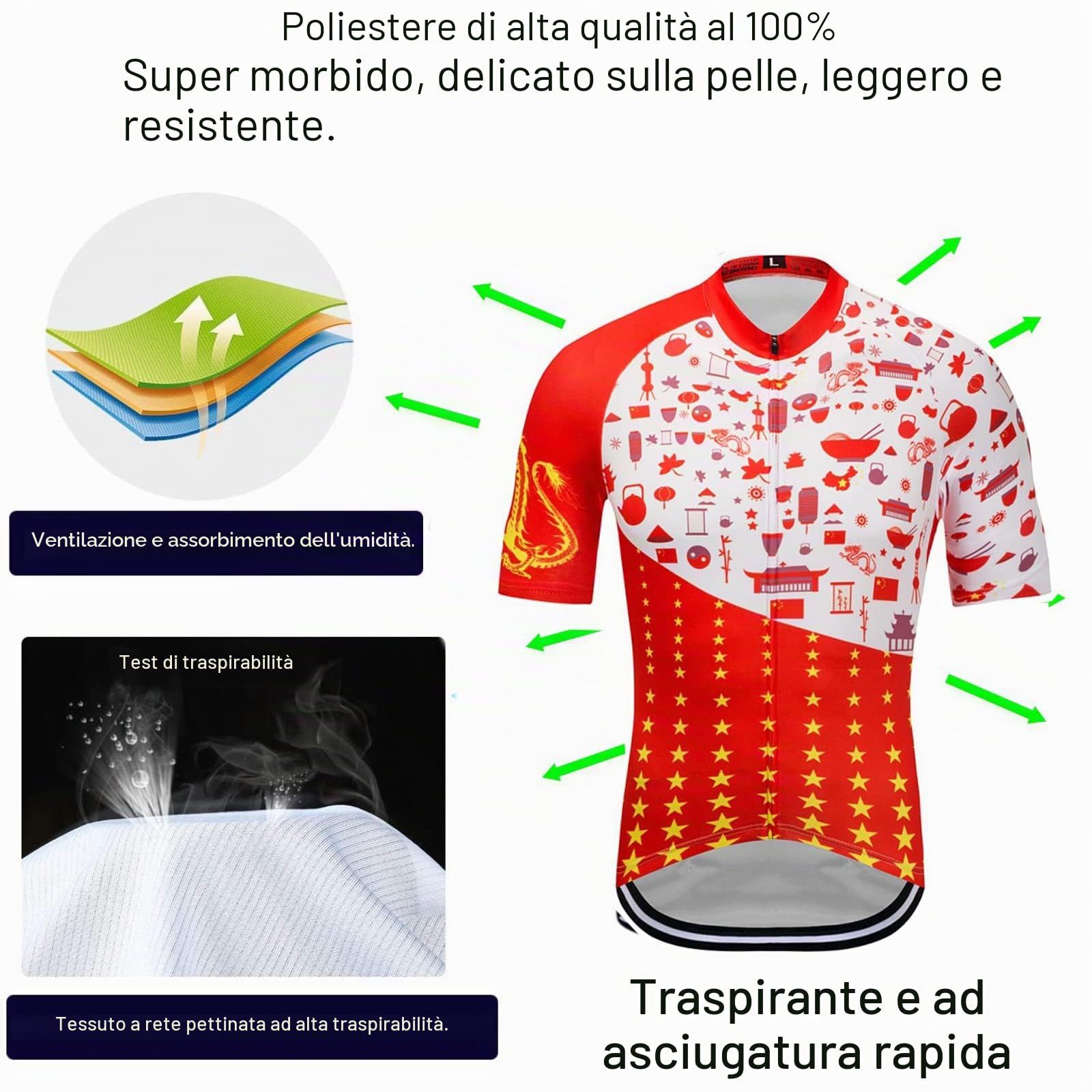 2023 Pro Team maglia da ciclismo set for uomini, manica corta abbigliamento ciclismo bici pantaloncini con bretelle set gel pad (XL)