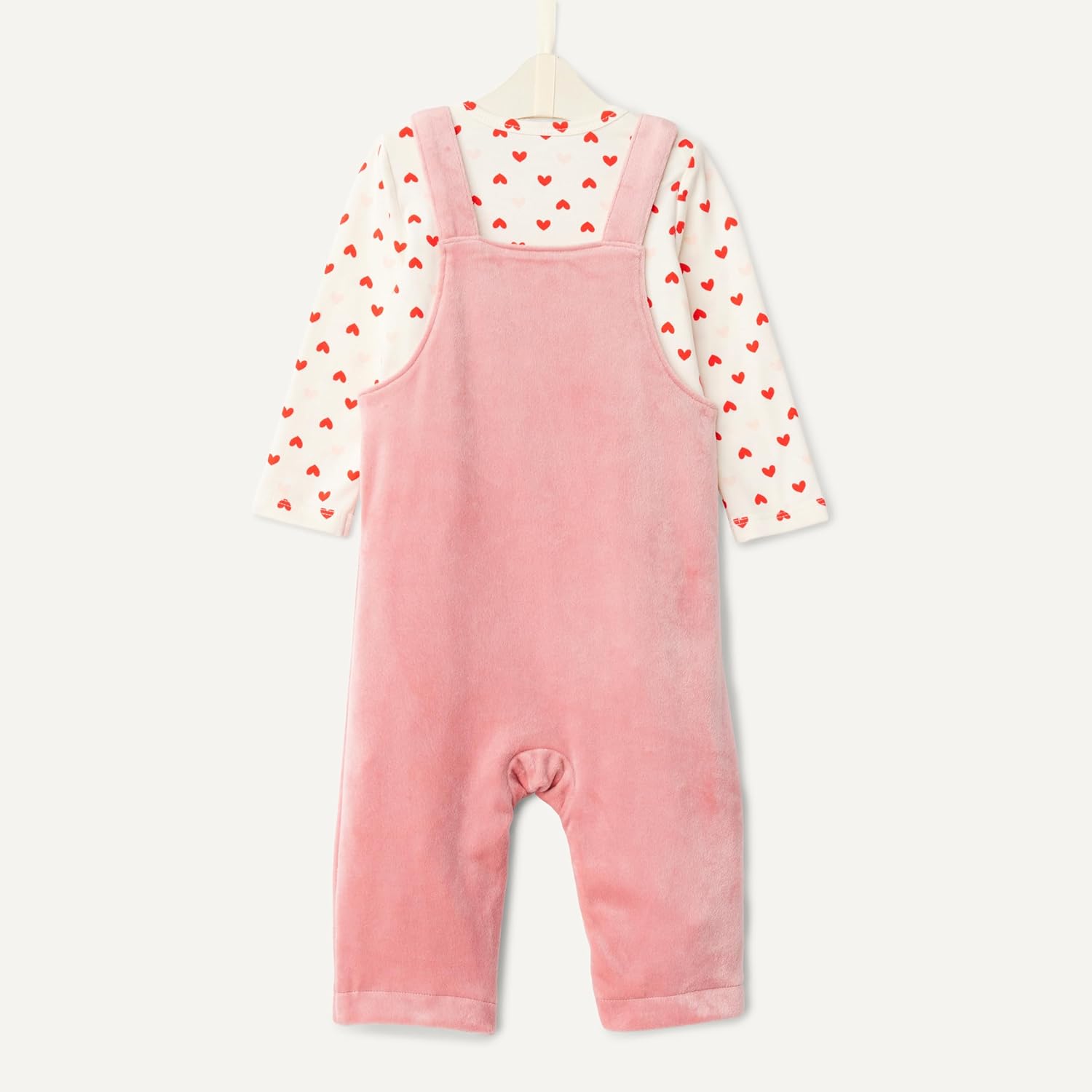 Amazon Essentials x Sofia Grainge Unisex Babies' Velour Overall and Long Sleeve Bodysuit Set - Image 6