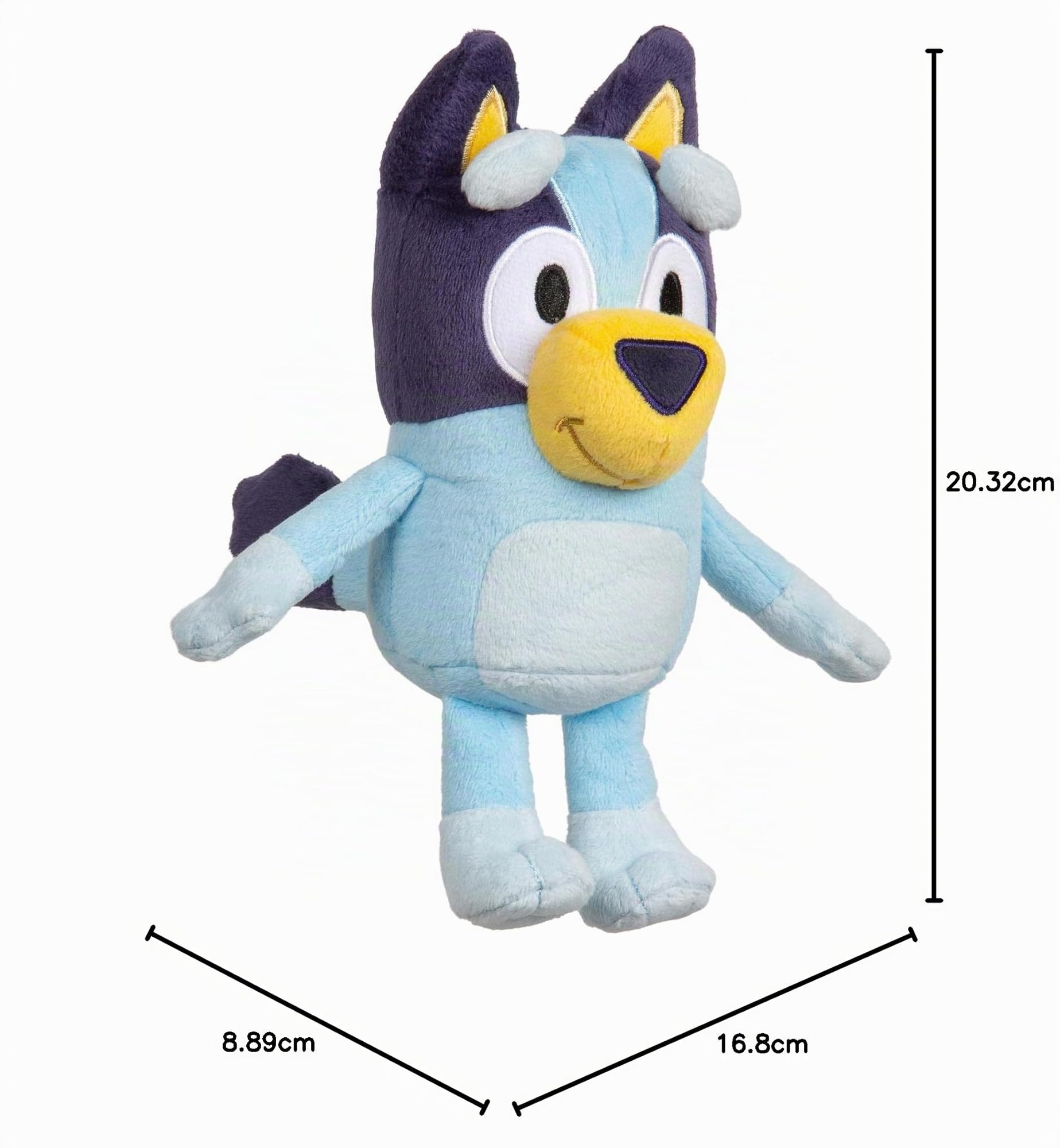 Bluey - Peluche Suave 20 cm, con Detalles como en Las Dibujos Animados, para niños y niñas pequeños a Partir de 3 años , Famosa (BLY06100)