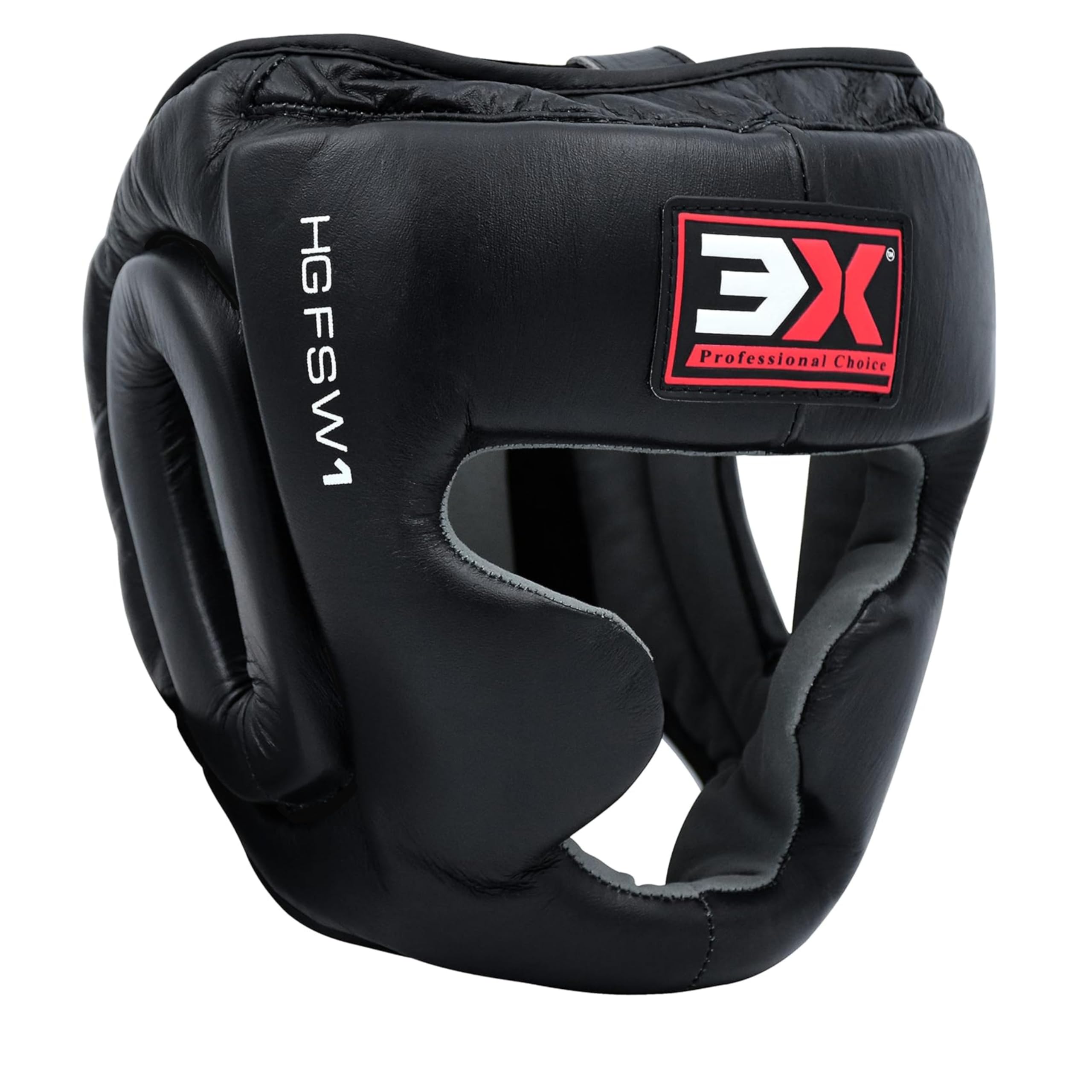 3X Professional Choice Genuine Leather Boxing Head Guard Full Face Sparring Headgear with Cheek & Ear Protection Adjustable Cowhide Helmet for Boxing, Muay Thai, Kickboxing & MMA S/M & L/XL