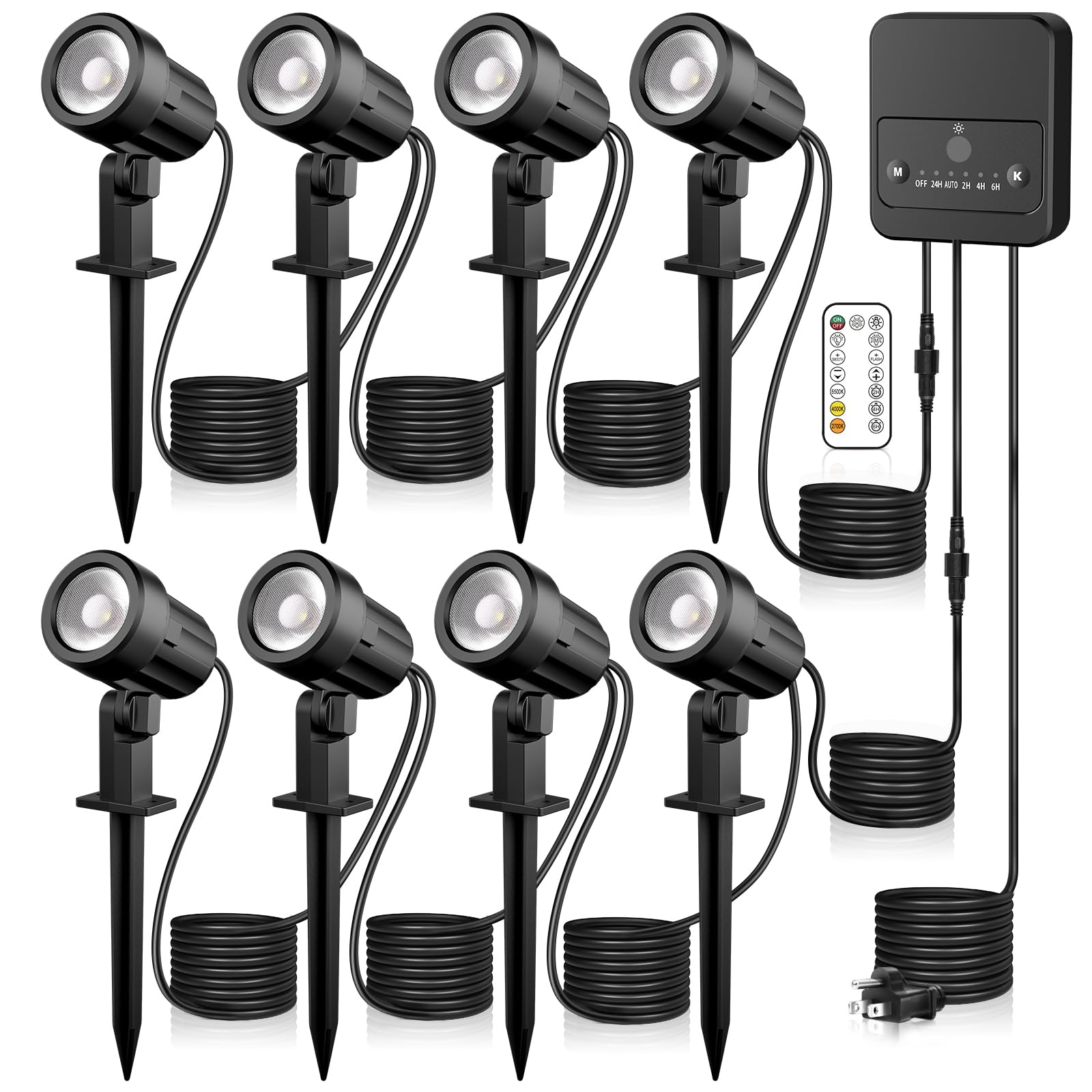 Photo 1 of SOROP Outdoor Landscape Lighting 2700-6500K Dimmable Spotlights 8 Pack