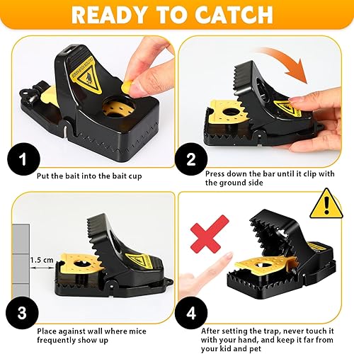 Miniatura 4 de 20 trampas para ratones de interior para el hogar, trampas para ratones para casa, trampa para ratas pequeñas para interiores y exteriores, trampas
