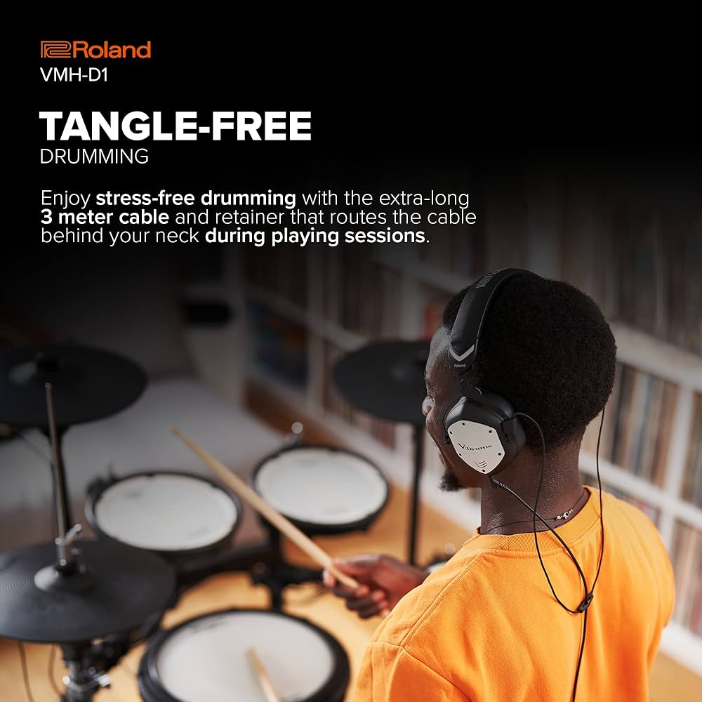極上美品！Roland VMH-D1 V-Drums用 電子ドラム ヘッドフォン Amazon.com: Roland VMH-D1 V-Drums Headphones | Designed V