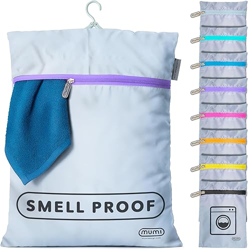 Bolsas de malla para ropa delicada, bolsa de lavandería de viaje MUMI con colgador y bolsa, bolsa grande de lavado de lencería para lavadora, ropa