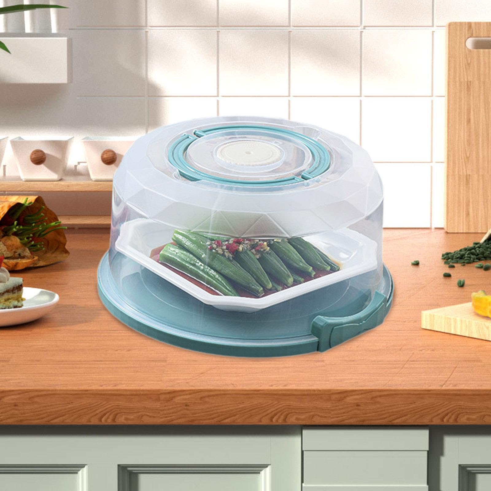 jojomis Pie Cake Carrier with Cover and Handle Round Cake Holder 9.84inch for Parties Desserts Dishes