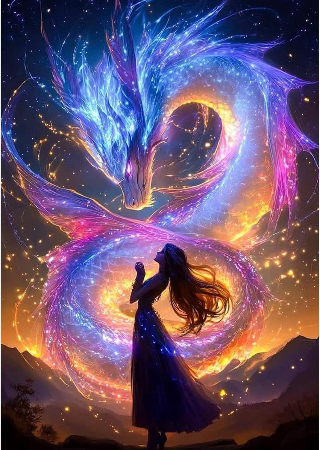 DPHERO Dragon Diamond Painting Kits voor volwassenen, 5D Cartoon Dragon