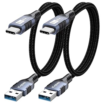 Android Auto Cable 1.5 ft 2Pack, 10Gbps USB3.2/3.1 Gen 2 Data Transfer & 3A Fast Charging USB A to USB C Carplay Cord Power for Car Galaxy S25, iPhone 17/16/15, Pixel 9/8/7, External SSD, Laptop