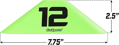 Miniatura 3 de GoSports Conos deportivos modernos, paquete de 12 con conos numerados, ideales para fútbol, baloncesto, fútbol y más