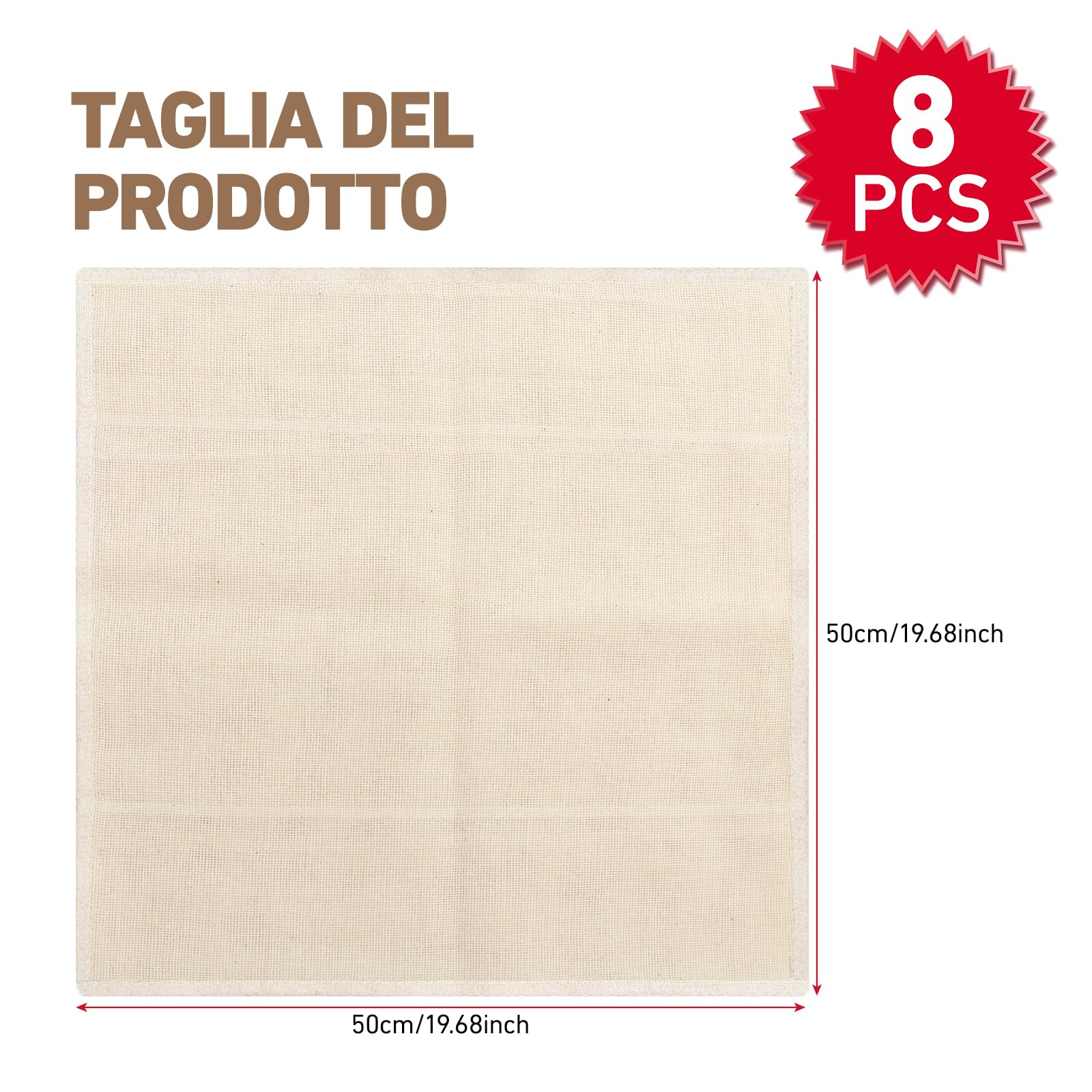 Garza Alimentare Nadinsta, 10 Pezzi 50x50 Cm - Panno Per Filtrare Formaggio, Succhi, Caffè - Foto 11