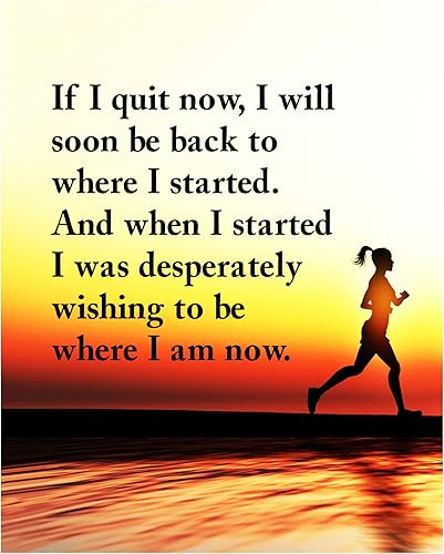 If I Quit Now Motivational Wall Art Print, Modern Fitness & Exercise Quote Wall Art for Gym, Home, Studio & Office Decor - Inspiring Gift of