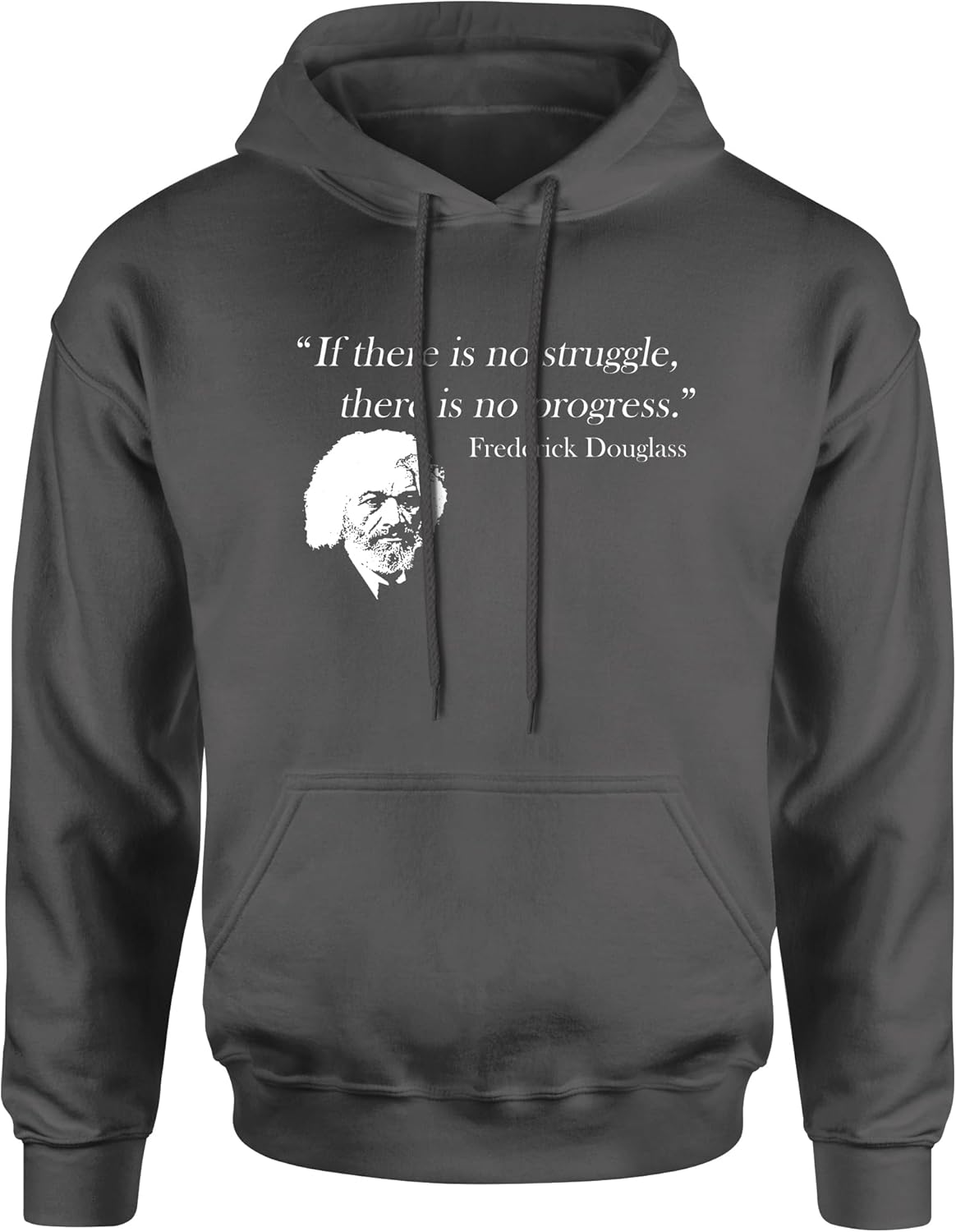 FerociTees Unisex Struggle and Progress Frederick Douglass African American Black History Month Mens Womens Hooded Sweatshirt