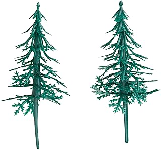 Anniversary House 2pcs Fir Trees Plastic Cake Topper Picks Christmas Cake Decorations, Christmas Cake Toppers, Yule Log Decorations, Traditional Non-Edible Decorations, BX191 UK