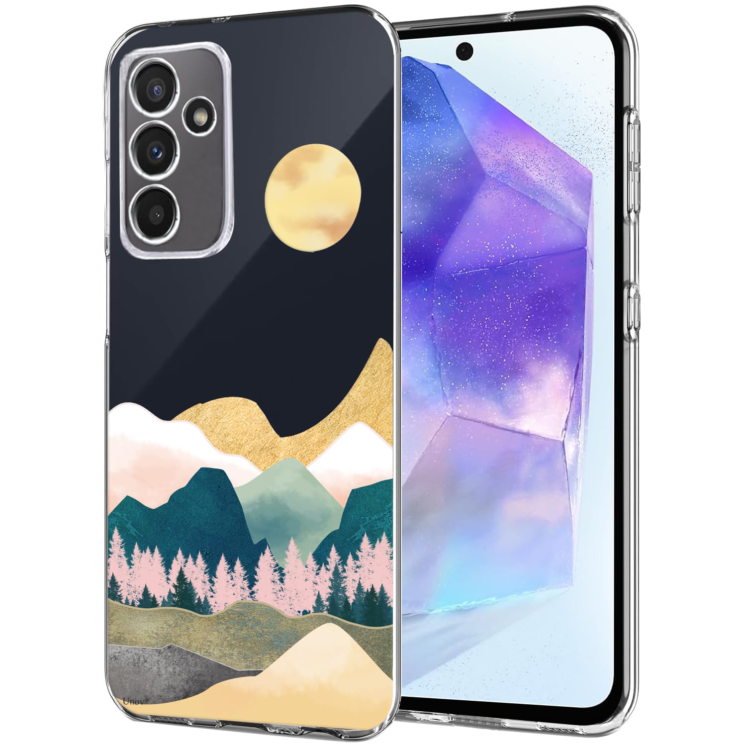 Unov Case Compatible With Galaxy S22 Case Clear With Design Soft Tpu Shock Absorption Slim Embossed Pattern Protective 61 Inch Sierra Mountains~p113321094