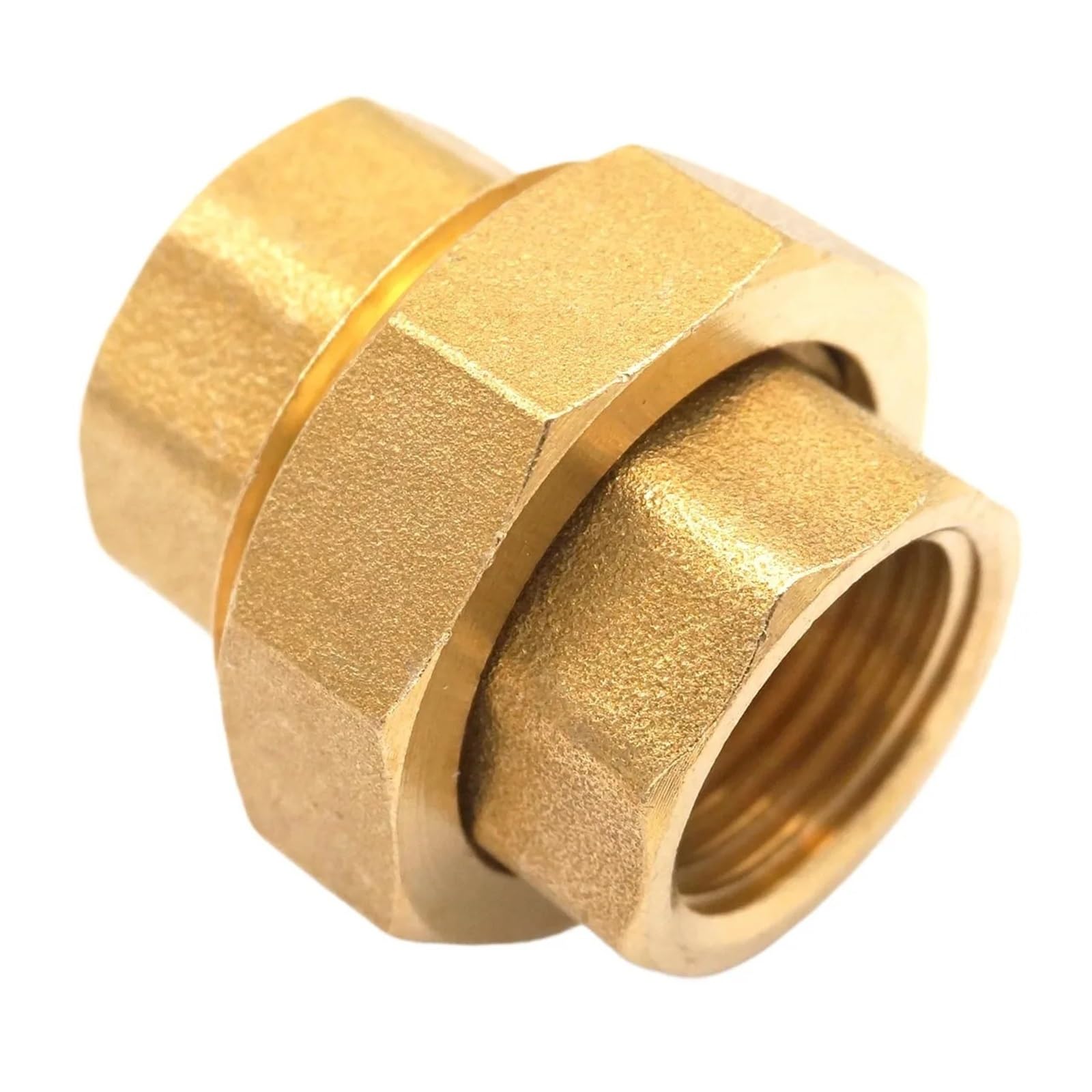 Conector de latón hexagonal de 1/4 racor unión desmontable para tuberías