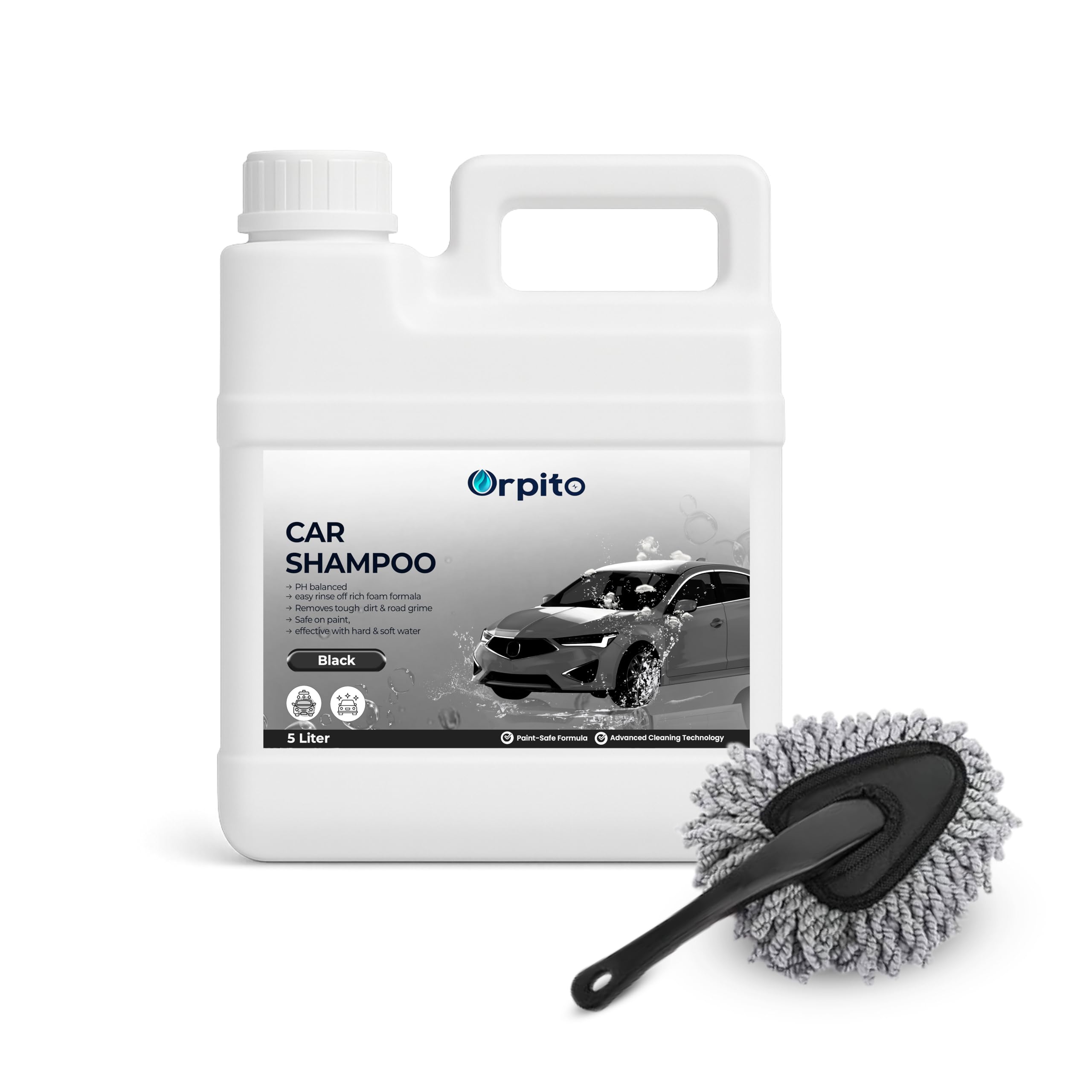 Car Shampoo 5L Multi Fragrance | High Foam Car Wash Liquid | Deep Cleaning Formula | pH Neutral Paint Safe | Removes Dust & Grime | Glossy Finish Wash (1, BLACK)-picture-35