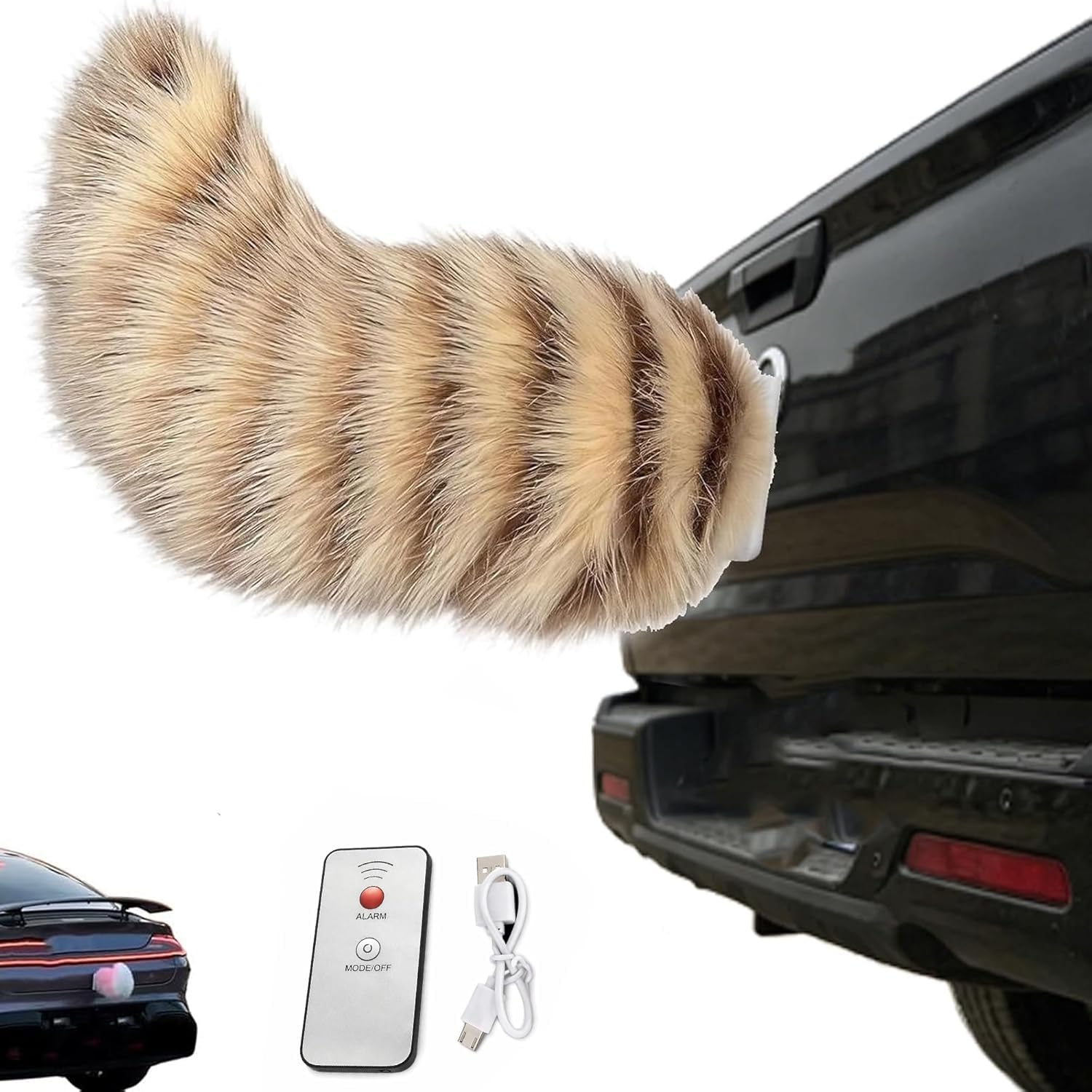 Wagging Tail For Car | Remote Control Electric Furry Car Tail | Moving Fox Tails For Cars Trunk | Cute Plush Exterior Accessories | Handmade Rechargeable Auto Swing Charm Decor
