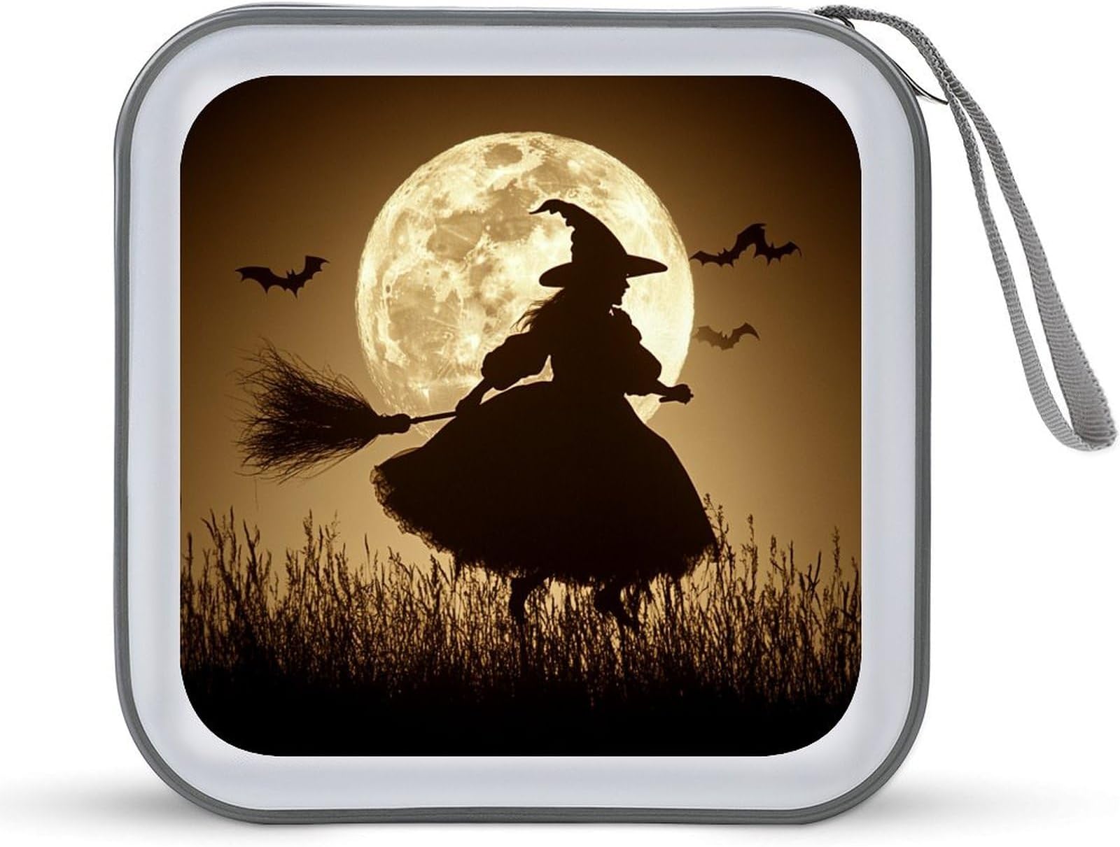 CD Case, 40 Capacity CD/DVD Storage Case, Portable DVD Hard Plastic Case Holder, CD Organizer book Disc Cases Storage Binder for Car Home Office Travel - Halloween Witch