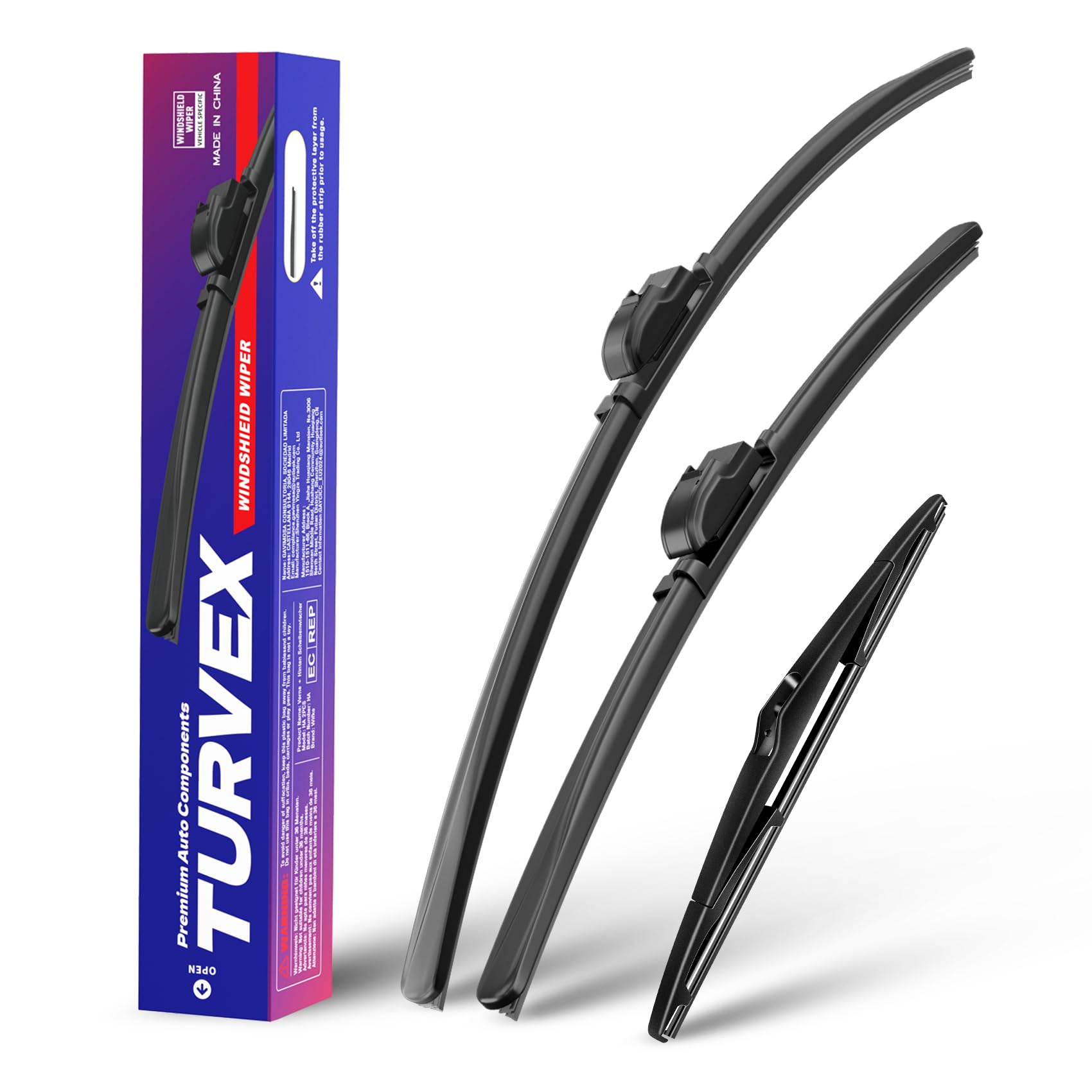 Wiper Blades for Kia CEED MK3 Hatchback Apr 2012 to Apr 2019, Complete Front Window Wiper and Rear Wiper Set, 26" 14" 12" Windscreen Wipers Blade Set - Quiet & Easy Installation (2+1) — view 13