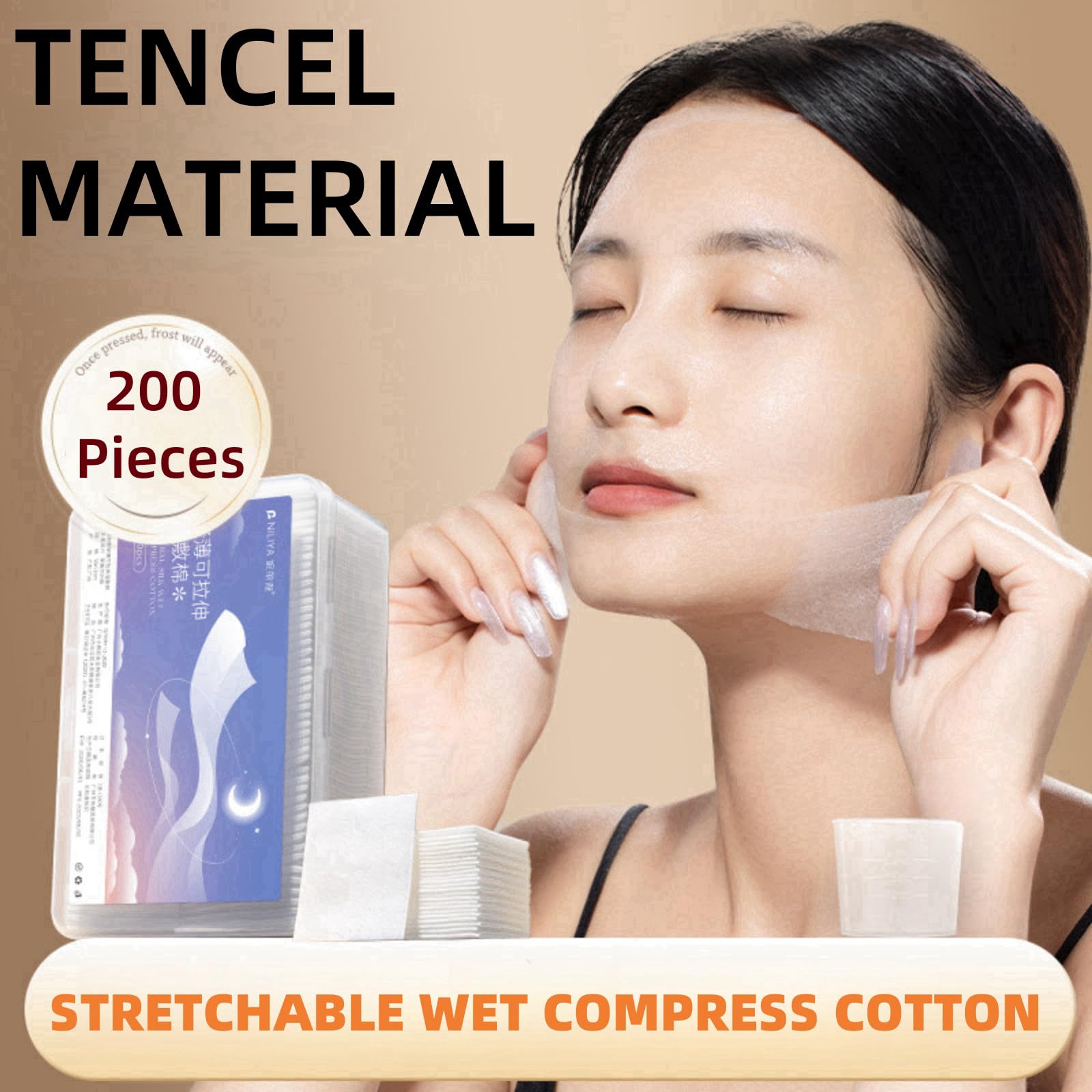 200 Piece Stretchable Cosmetic Cotton Pads, Moisturizing Facial Makeup Pads, Breathable Cotton Pads
