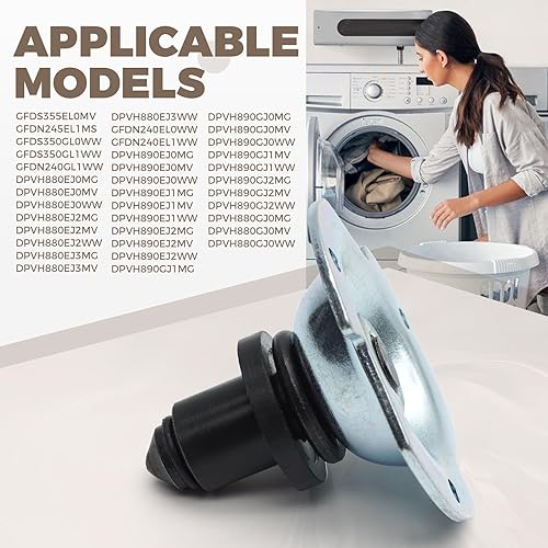 Miniatura 3 de WE3M33 Eje de soporte de tambor de secadora y reemplazo de cojinetes para secador GE Kenmore Hotpoint, soporte de tambor reemplazar AP4422015