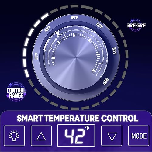 Miniatura 4 de Manastin Cyberpunk - Refrigerador de bebidas con luz LED, puerta de iluminación LED, 120 latas, refrigerador de bebidas independiente para juegos,