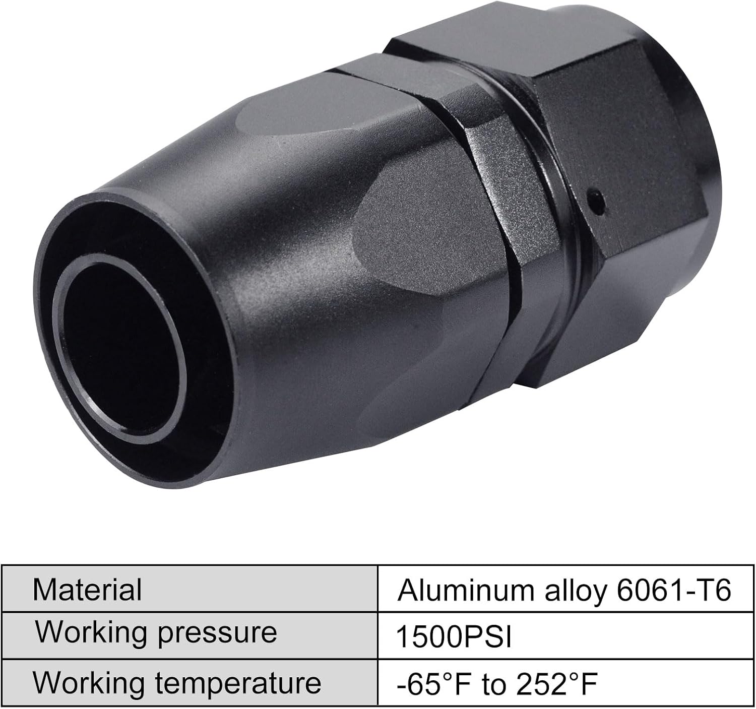 4AN Hose End Fitting Straight Swivel for CPE Braided Hose Line Aluminum Black 1PC