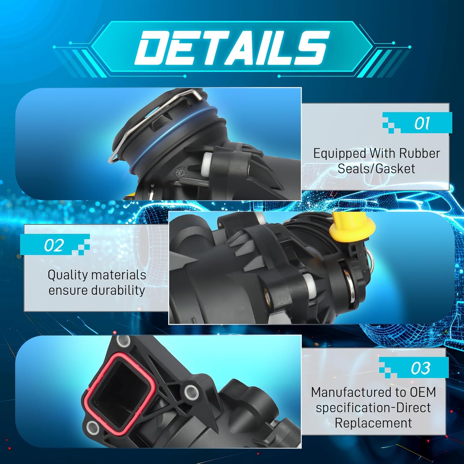 IRONTEK 2762000515 Engine Coolant Thermostat Housing Fit for 2012-2018 for Mercedes-Benz C300 C350 E350 E400 GLE350 GLK350 ML350 R350 SLK350, 902-5844 A2762000115 410390103D