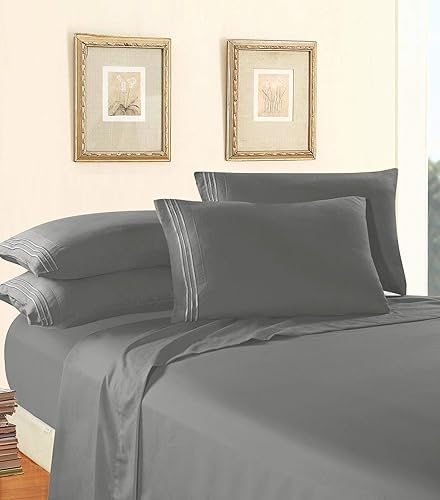Miniatura 2 de Elegant Comfort Lujoso juego de ropa de cama suave y acogedor de 4 piezas estilo egipcio, calidad prémium hotelera, 1500 Premier estilo egipcio,
