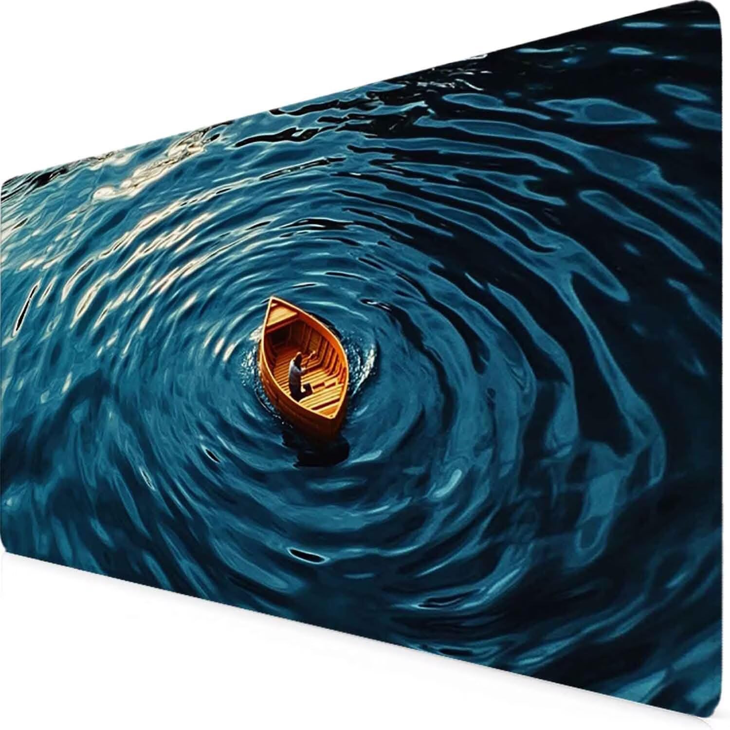 Niebieska podkładka pod mysz morską XXL 1000 x 500 mm podkładka pod mysz z przeszytymi krawędziami i antypoślizgową gumową podstawą podkładka pod mysz, duży matowy biurko do laptopa, akcesoria biurowe