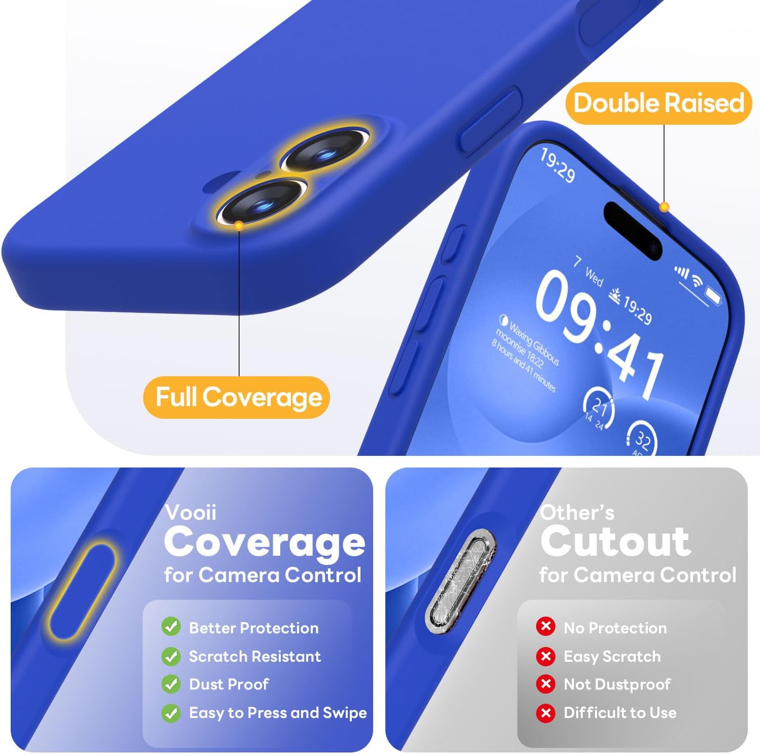 Vooii Magnetic for iPhone 17 Case, Compatible with Magsafe (Premium Liquid Silicone) (Integrated Camera Control Button) Full Body Protective Anti-Scratch Microfiber Lining 6.3", Klein Blue - Image 5