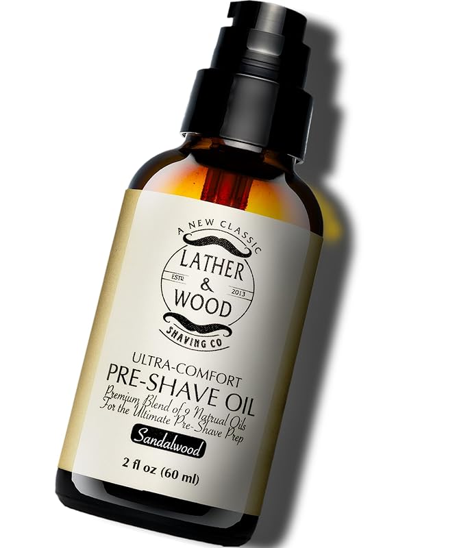 Óleo pré-barba Lather & Wood Shaving Co com fragrância de sândalo, 57 g