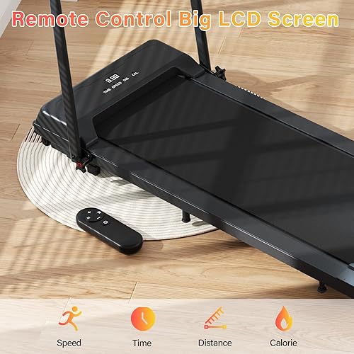 Miniatura 2 de Caminadora plegable 2 en 1, 6.2 MPH con control remoto y pantalla LED, máquina de correr para uso en casa y oficina